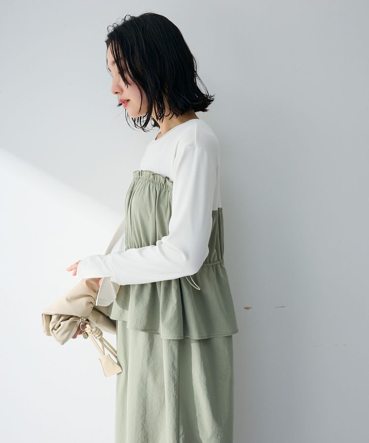 Green Parks「ペプラムドッキングワンピース」|ワンピース|