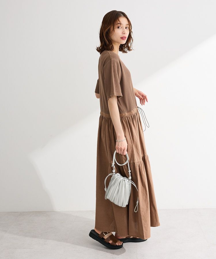 Green Parks「ドロストピグメントドッキングワンピース」|ワンピース|Brown