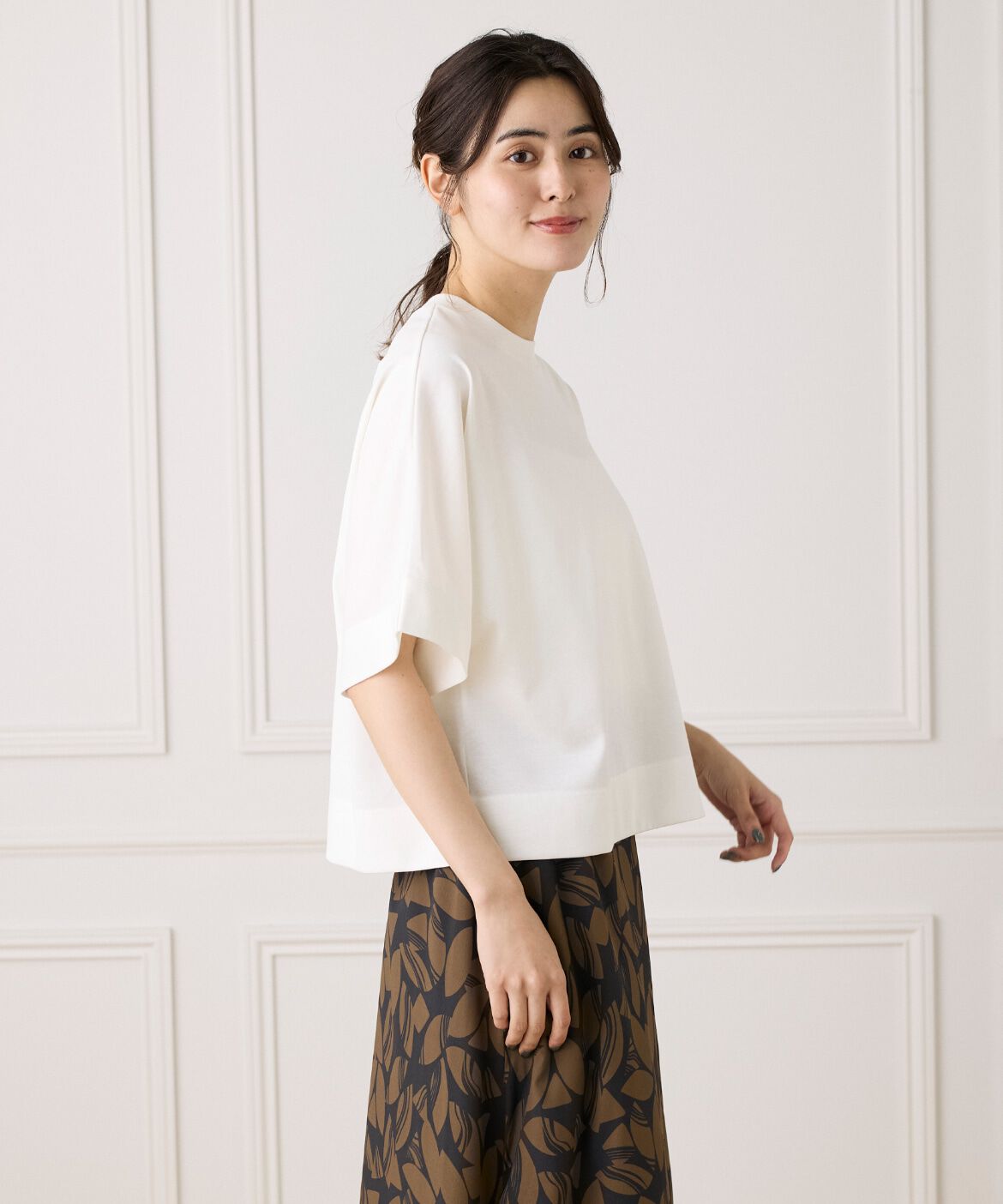INED「《大きいサイズ》シアーオーバーサイズカットソー」|Tシャツ・カットソー|