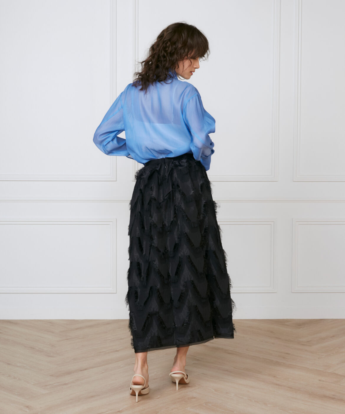 INED「《大きいサイズ》オーガンジーシャツ《la veille by SUPERIOR CLOSET》」|シャツ・ブラウス|