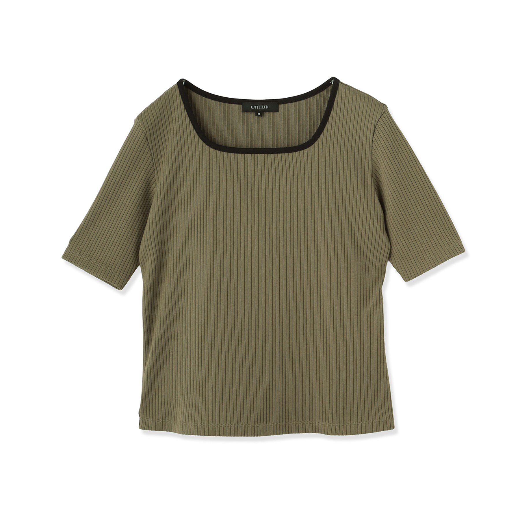 UNTITLED「【二の腕カバー】スクエアネックテレコプルオーバー」|Tシャツ・カットソー|