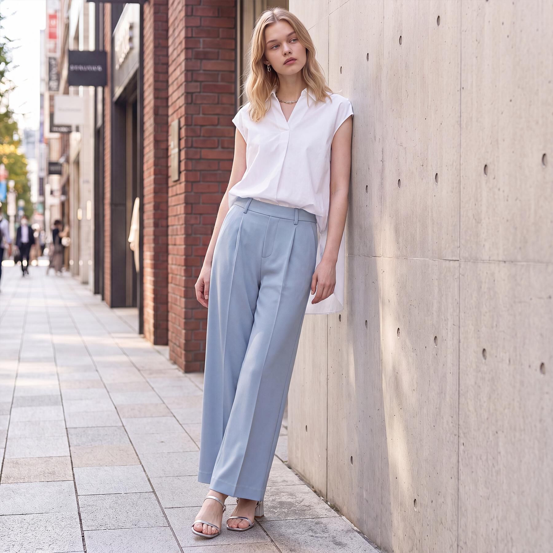DRESSTERIOR「【接触冷感/ウォッシャブル】センタープレスジョーゼットパンツ」|その他|