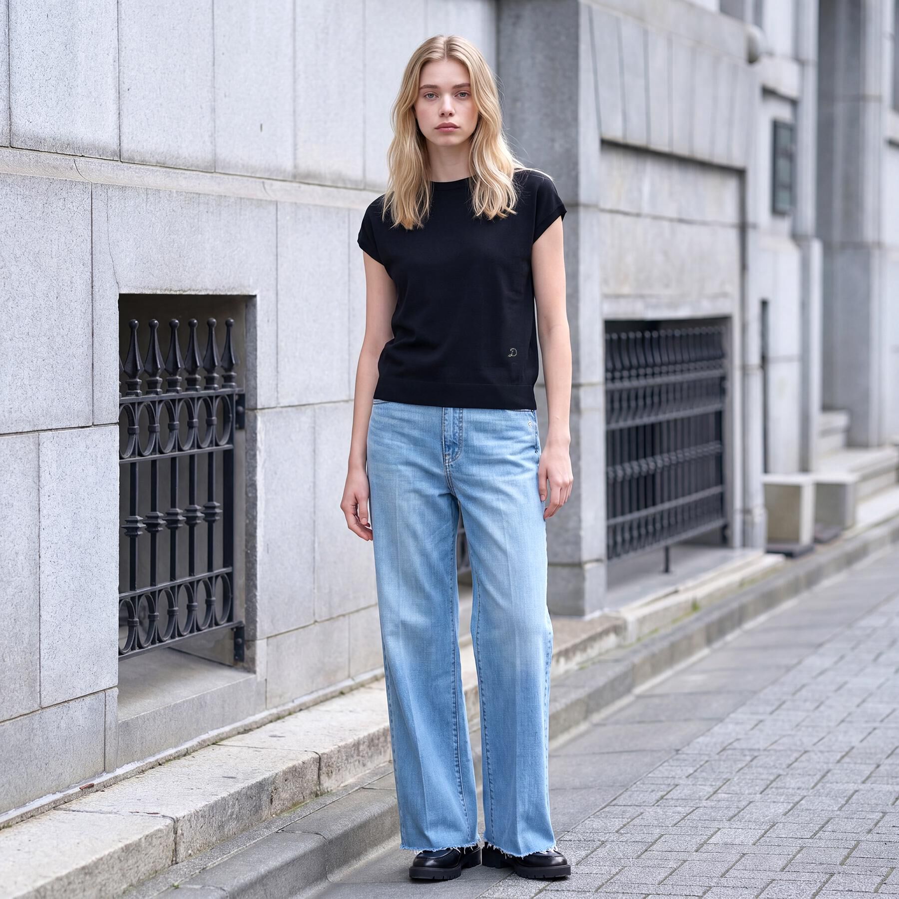 DRESSTERIOR「【ウォッシャブル】コットンシルクフレンチスリーブニット」|ニット・セーター|