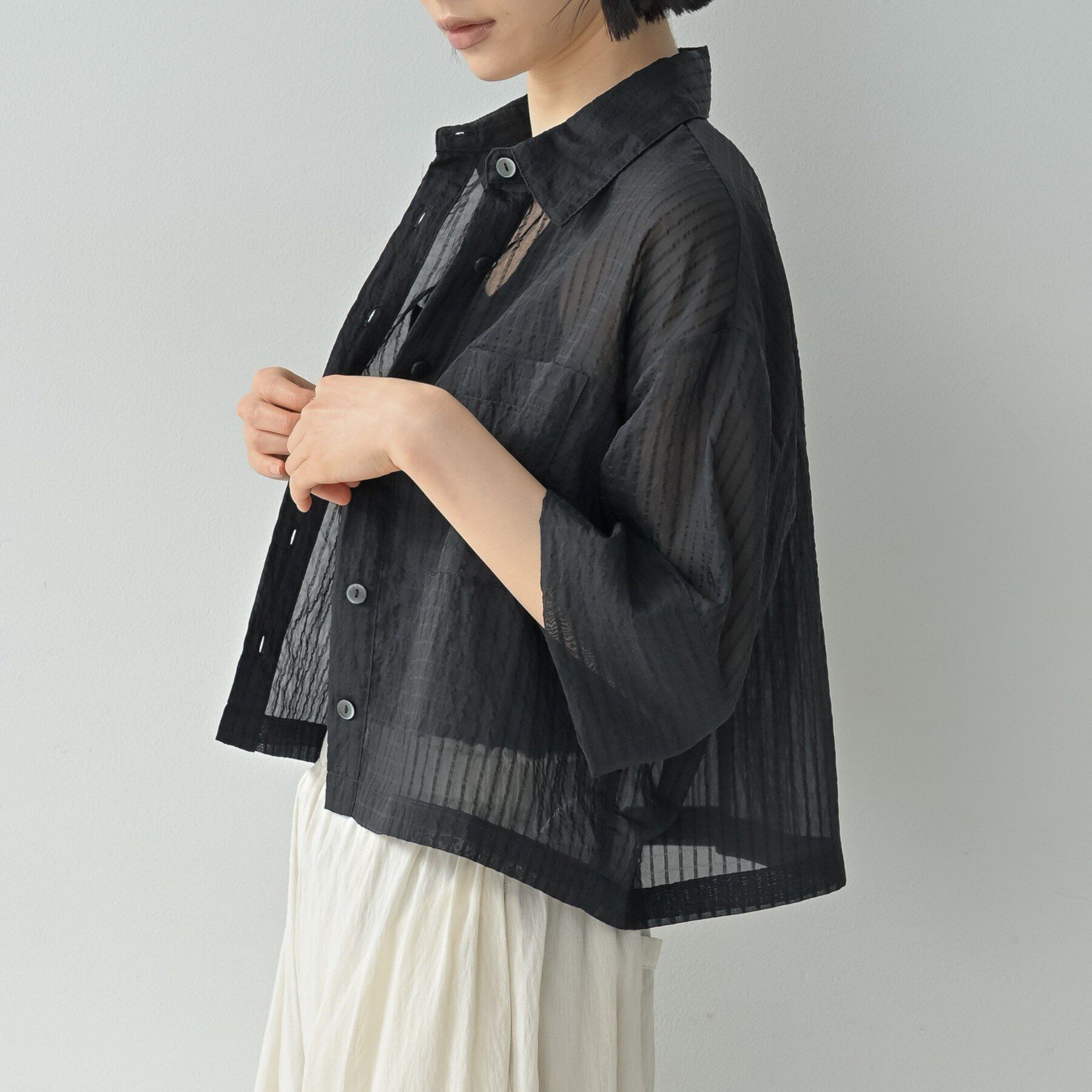 GALLEST「ボックスシルエットシアーシャツ【接触冷感】」|シャツ・ブラウス|