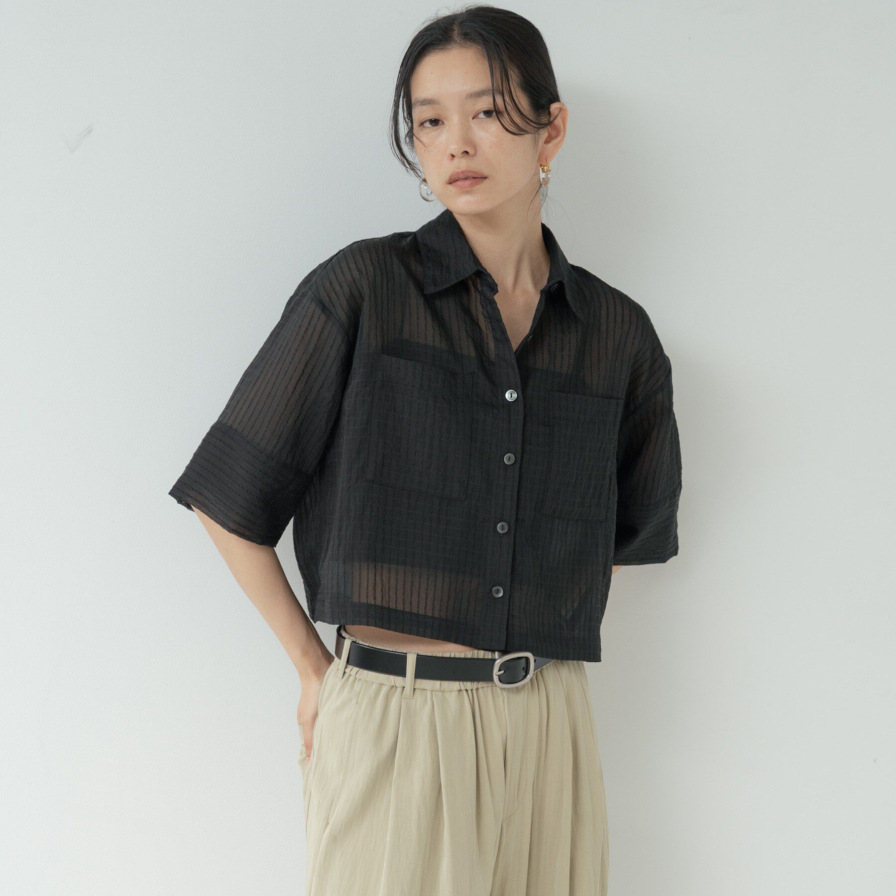 GALLEST「ボックスシルエットシアーシャツ【接触冷感】」|シャツ・ブラウス|