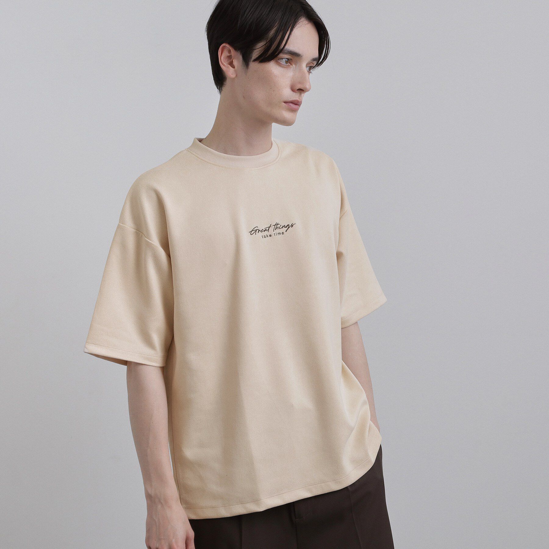 tk.TAKEO KIKUCHI「ポンチスエードタッチTシャツ」|Tシャツ・カットソー|