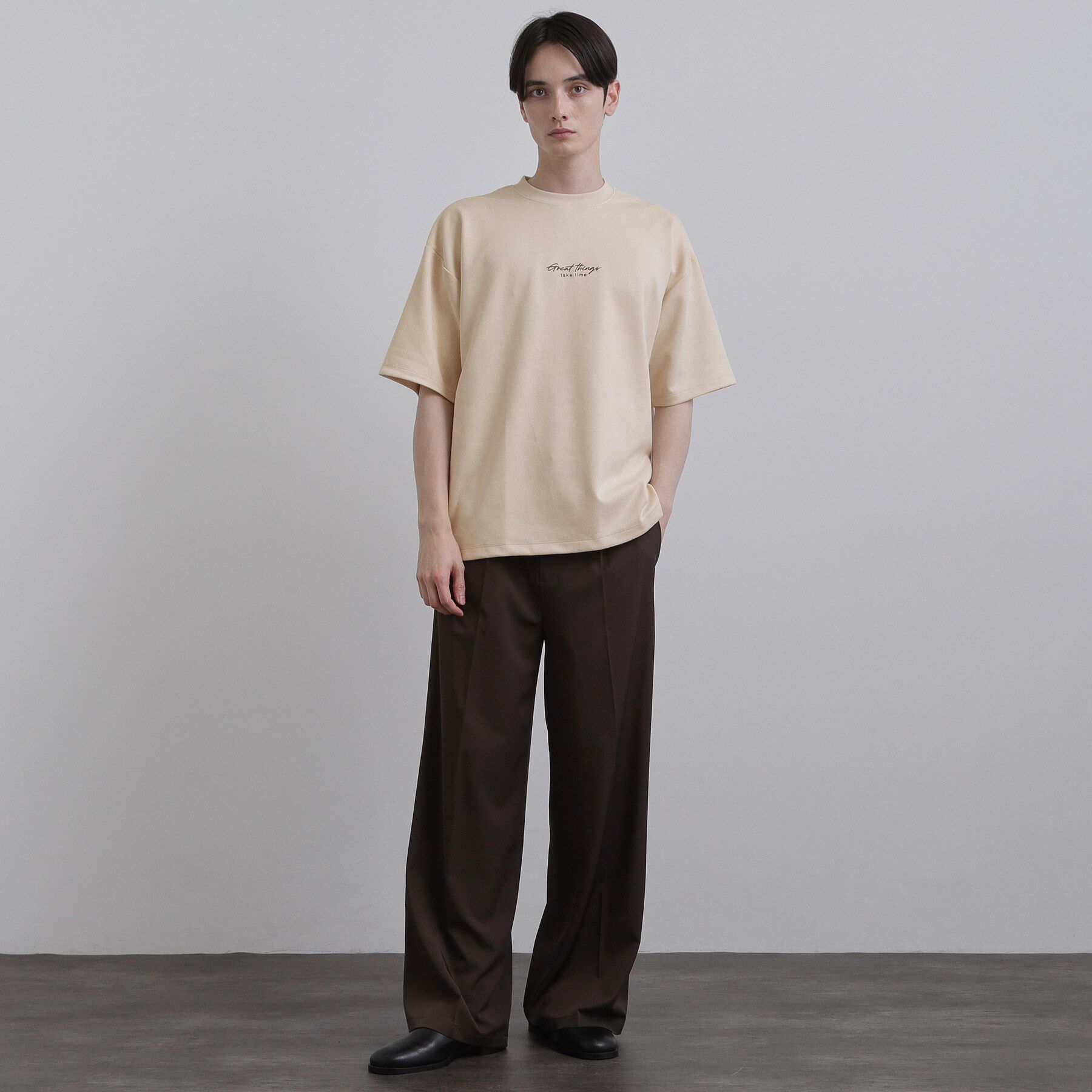 tk.TAKEO KIKUCHI「ポンチスエードタッチTシャツ」|Tシャツ・カットソー|