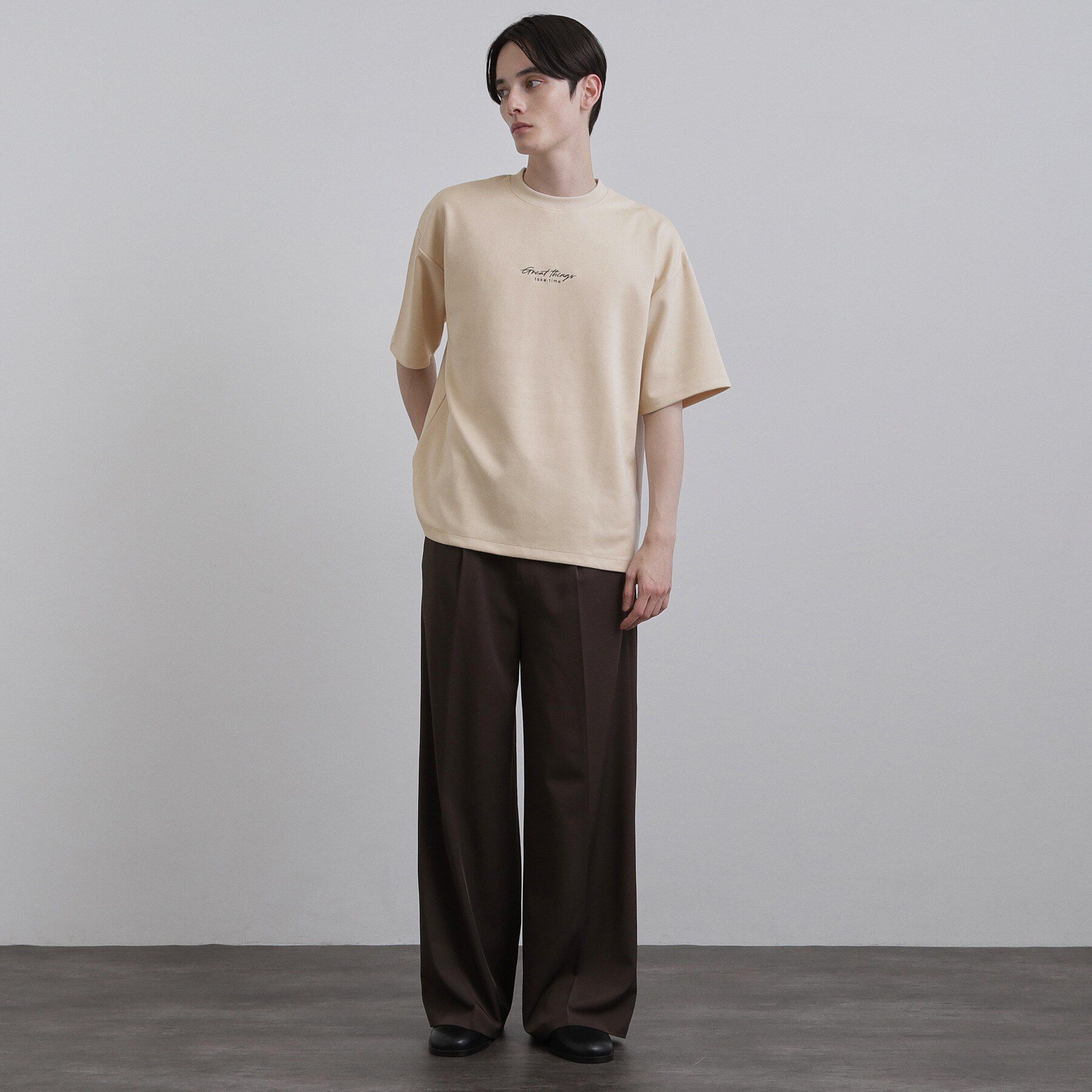 tk.TAKEO KIKUCHI「ポンチスエードタッチTシャツ」|Tシャツ・カットソー|