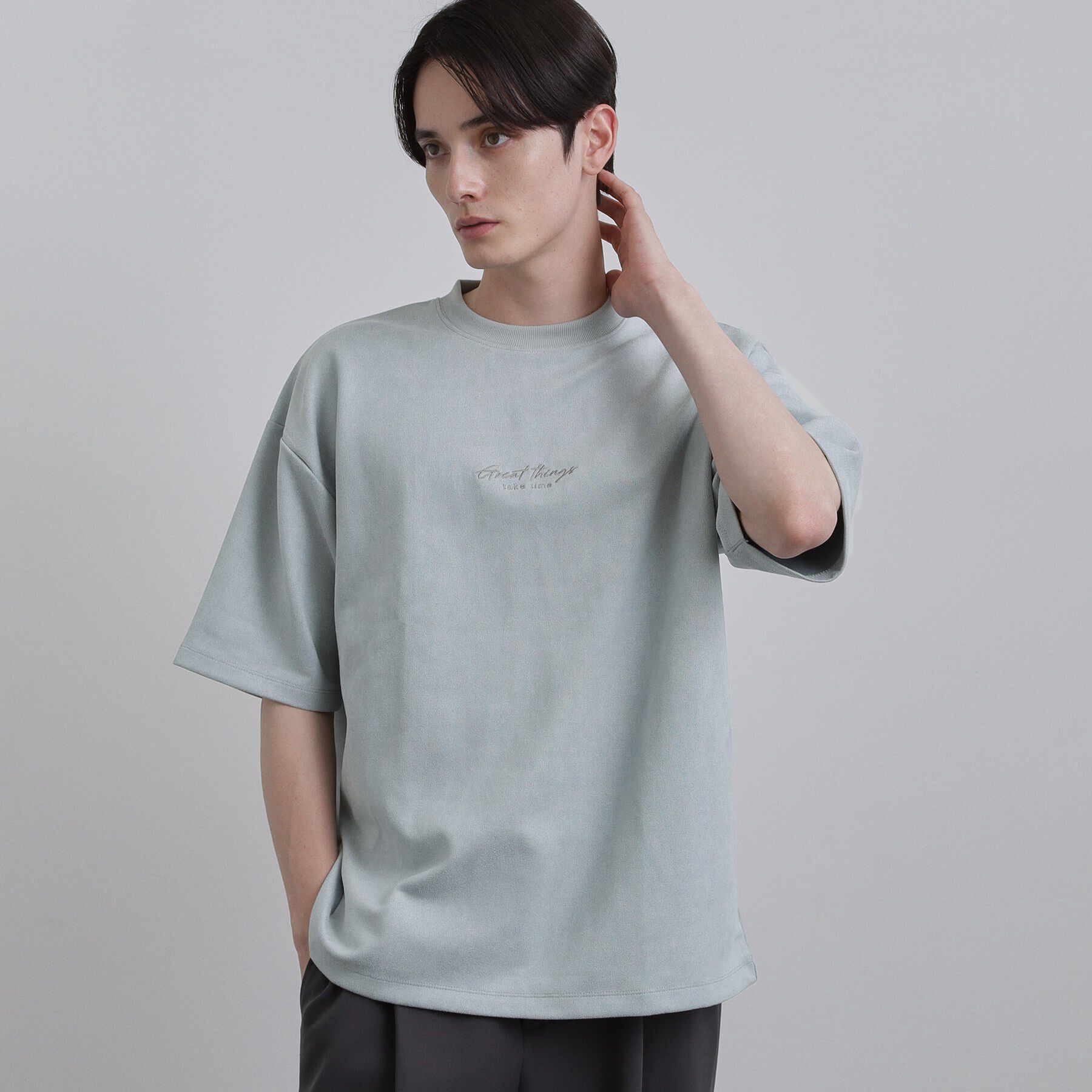 tk.TAKEO KIKUCHI「ポンチスエードタッチTシャツ」|Tシャツ・カットソー|