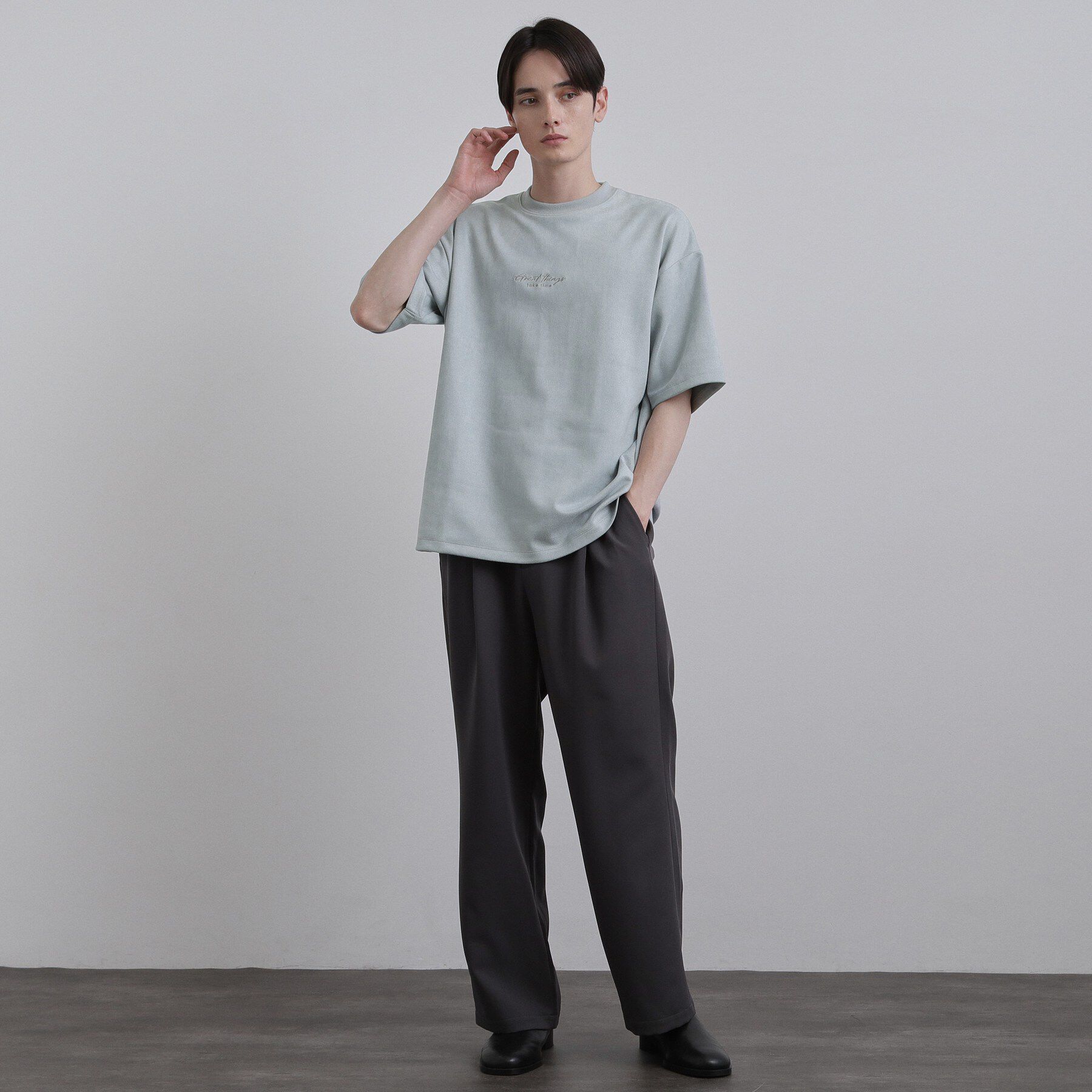 tk.TAKEO KIKUCHI「ポンチスエードタッチTシャツ」|Tシャツ・カットソー|
