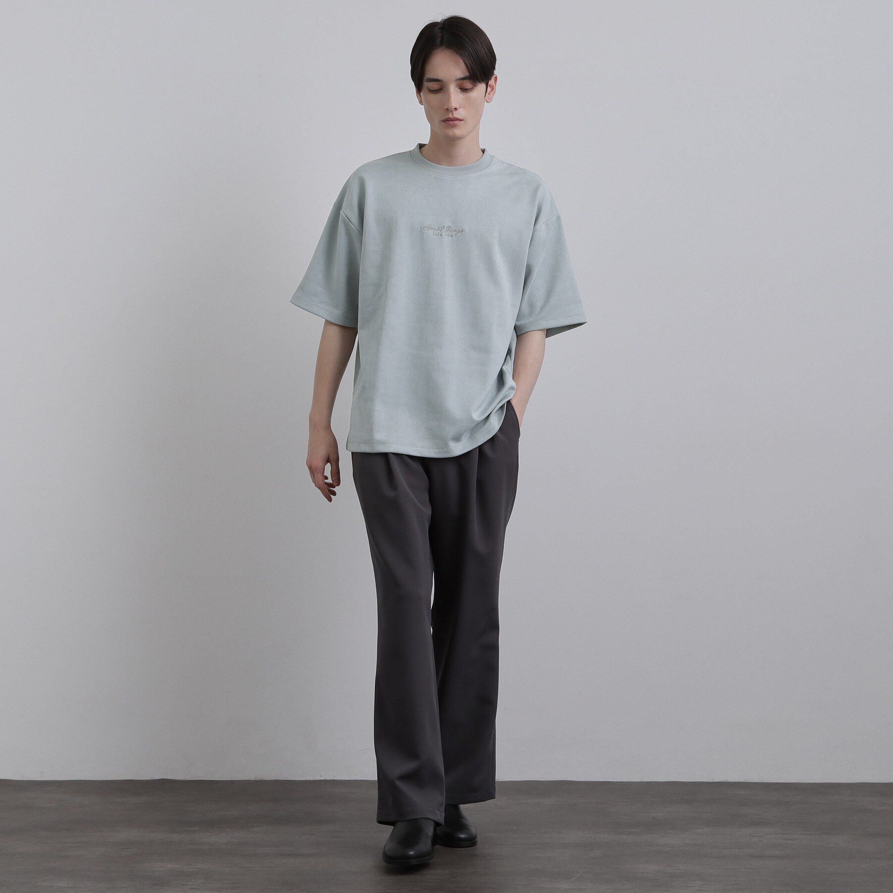 tk.TAKEO KIKUCHI「ポンチスエードタッチTシャツ」|Tシャツ・カットソー|