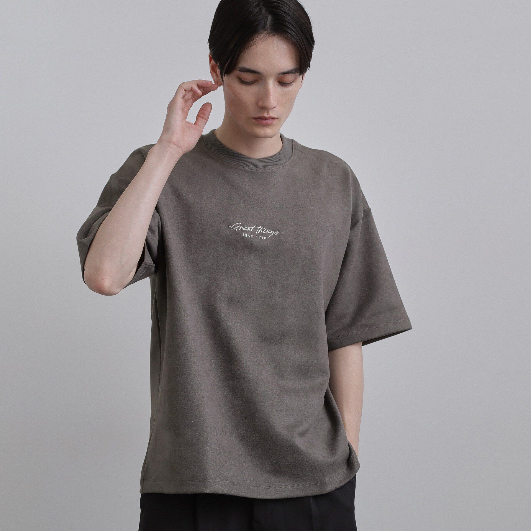 tk.TAKEO KIKUCHI「ポンチスエードタッチTシャツ」|Tシャツ・カットソー|