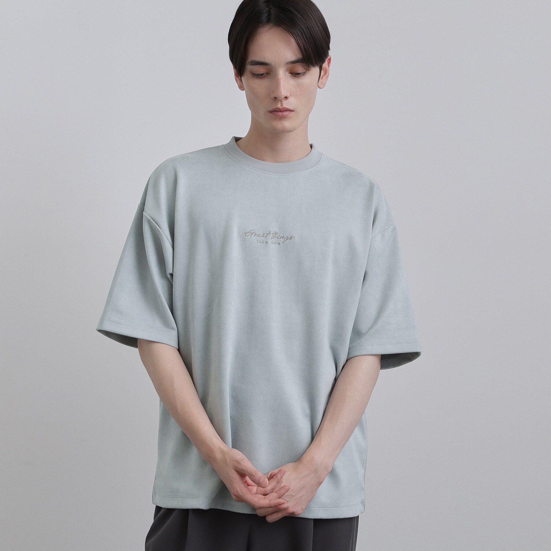 tk.TAKEO KIKUCHI「ポンチスエードタッチTシャツ」|Tシャツ・カットソー|ライトグレー(011