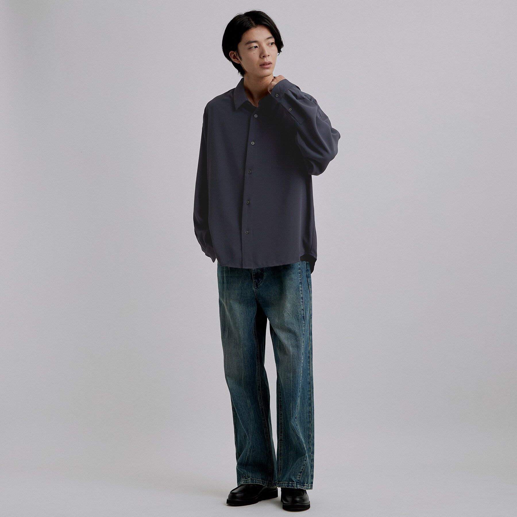 tk.TAKEO KIKUCHI「【選べる7色】トロミドレープカラーシャツ/トロミ/梨地/7色/レギュラーカラー/長袖」|シャツ・ブラウス|