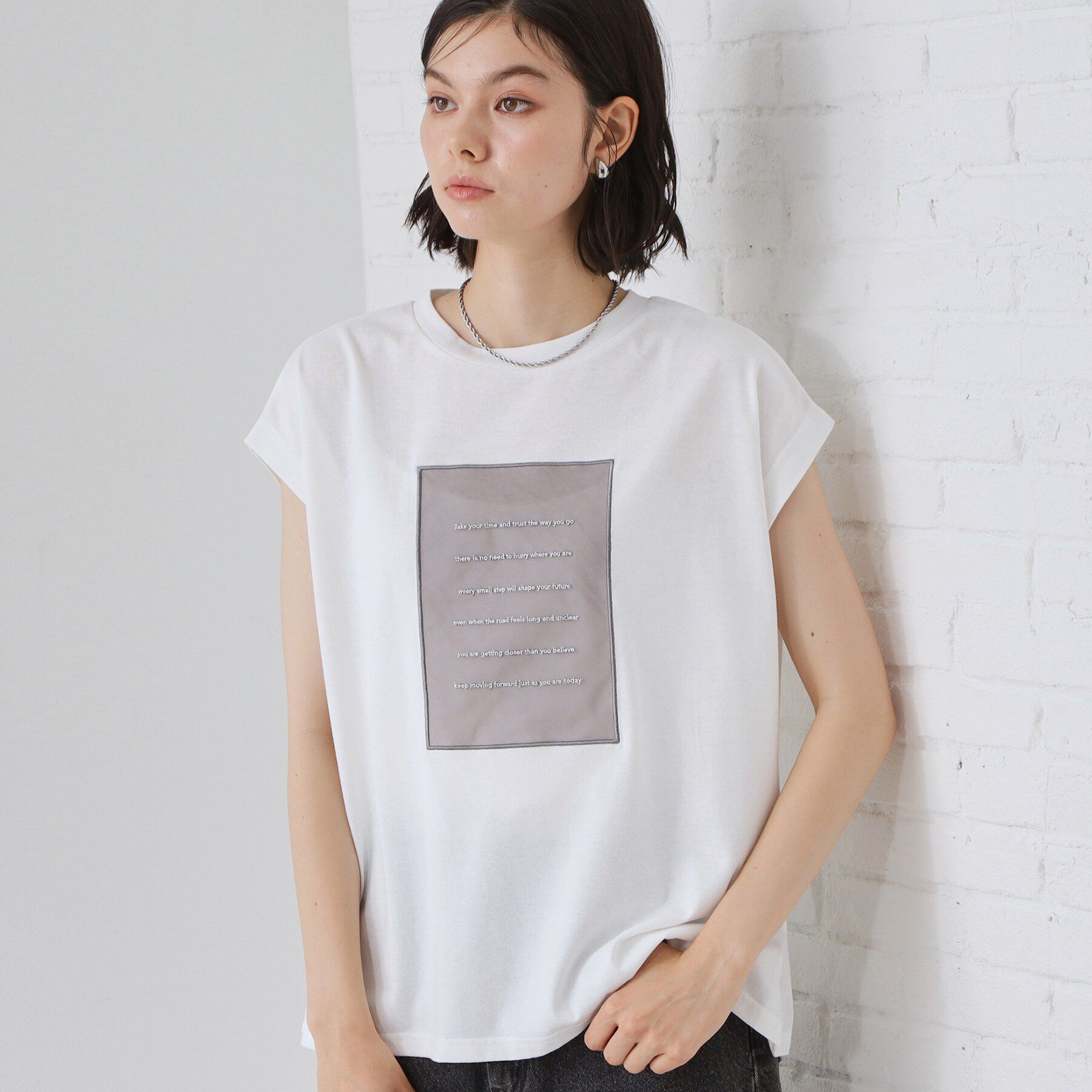 THE SHOP TK「オーガンジー刺繍Tシャツ」|Tシャツ・カットソー|オフホワイト(003