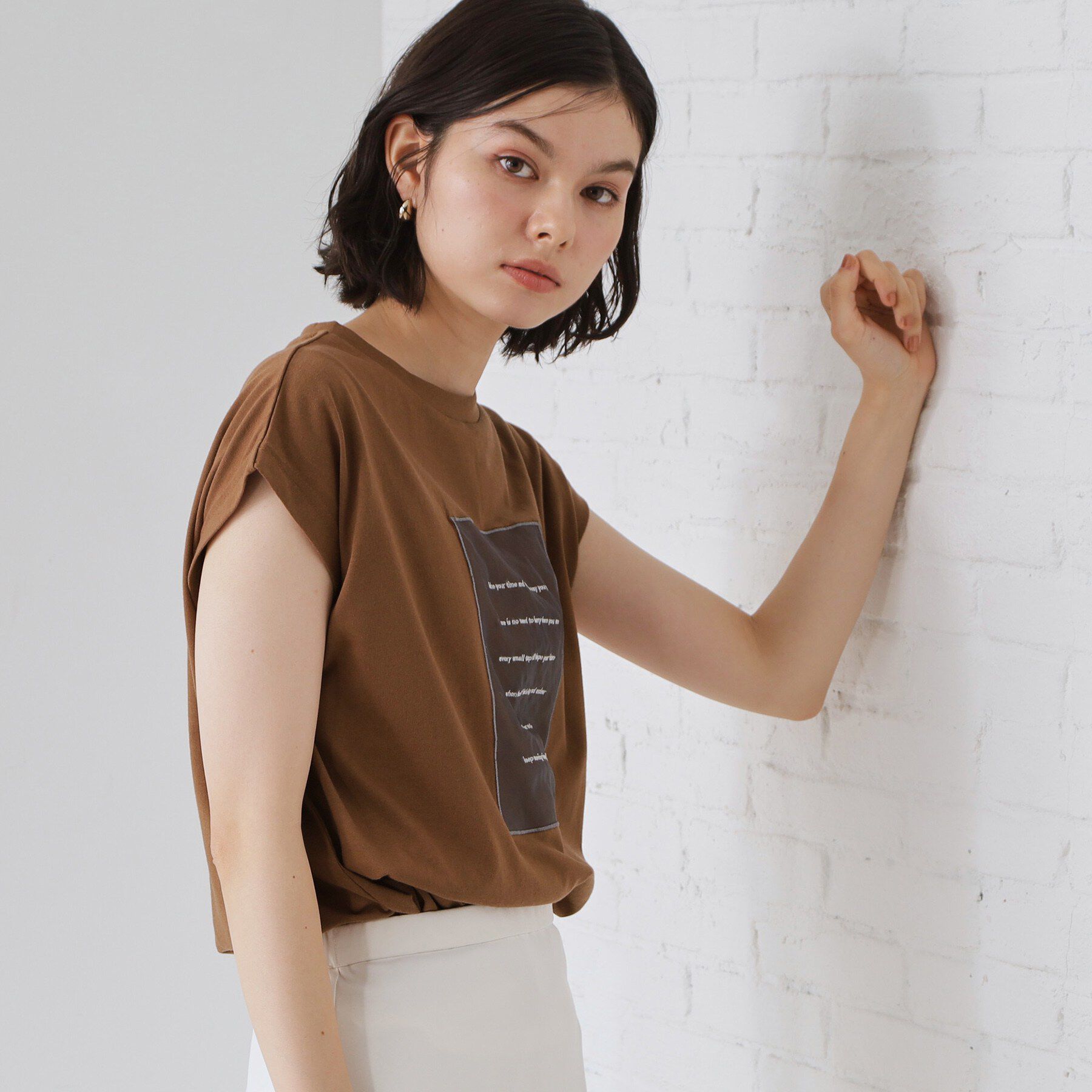 THE SHOP TK「オーガンジー刺繍Tシャツ」|Tシャツ・カットソー|