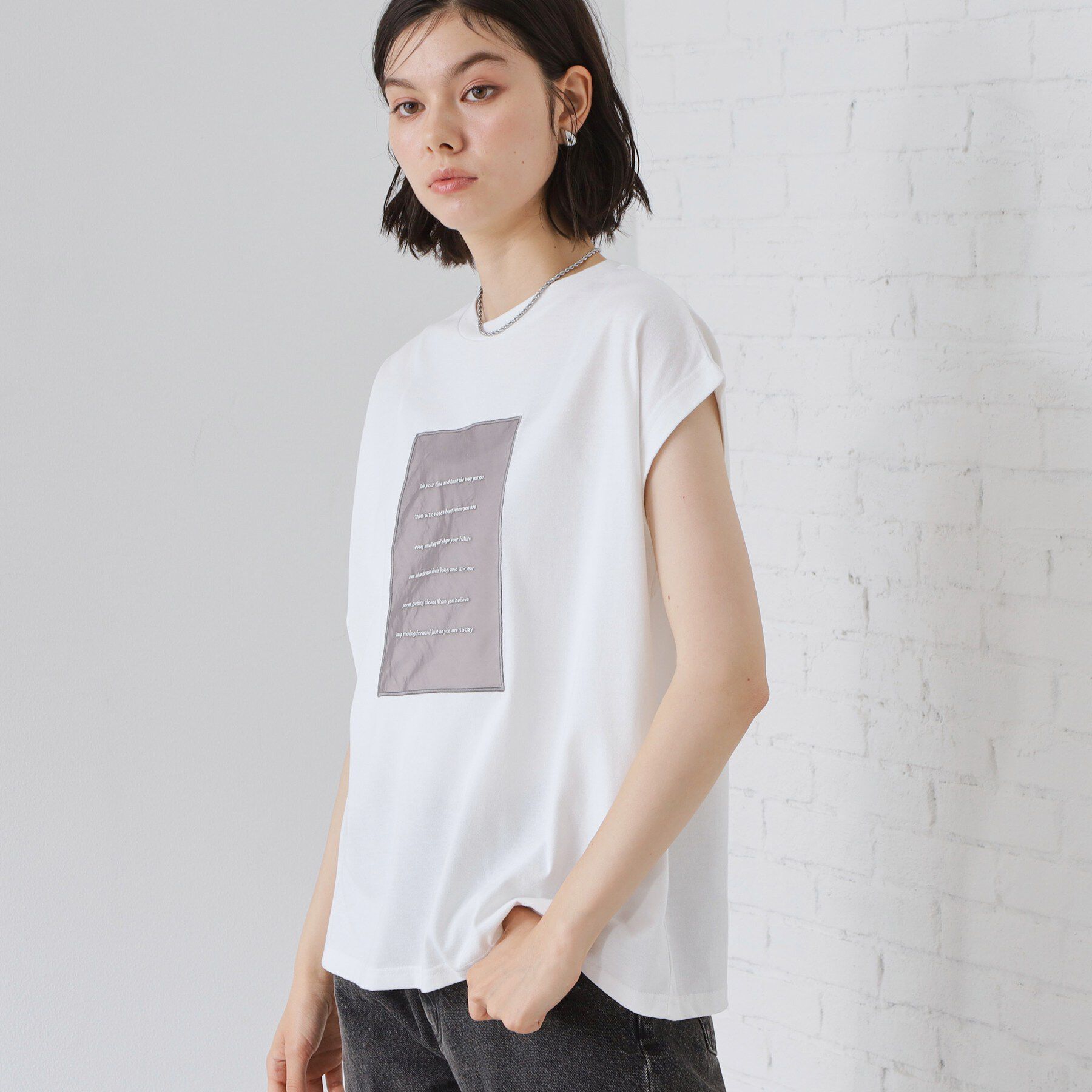 THE SHOP TK「オーガンジー刺繍Tシャツ」|Tシャツ・カットソー|