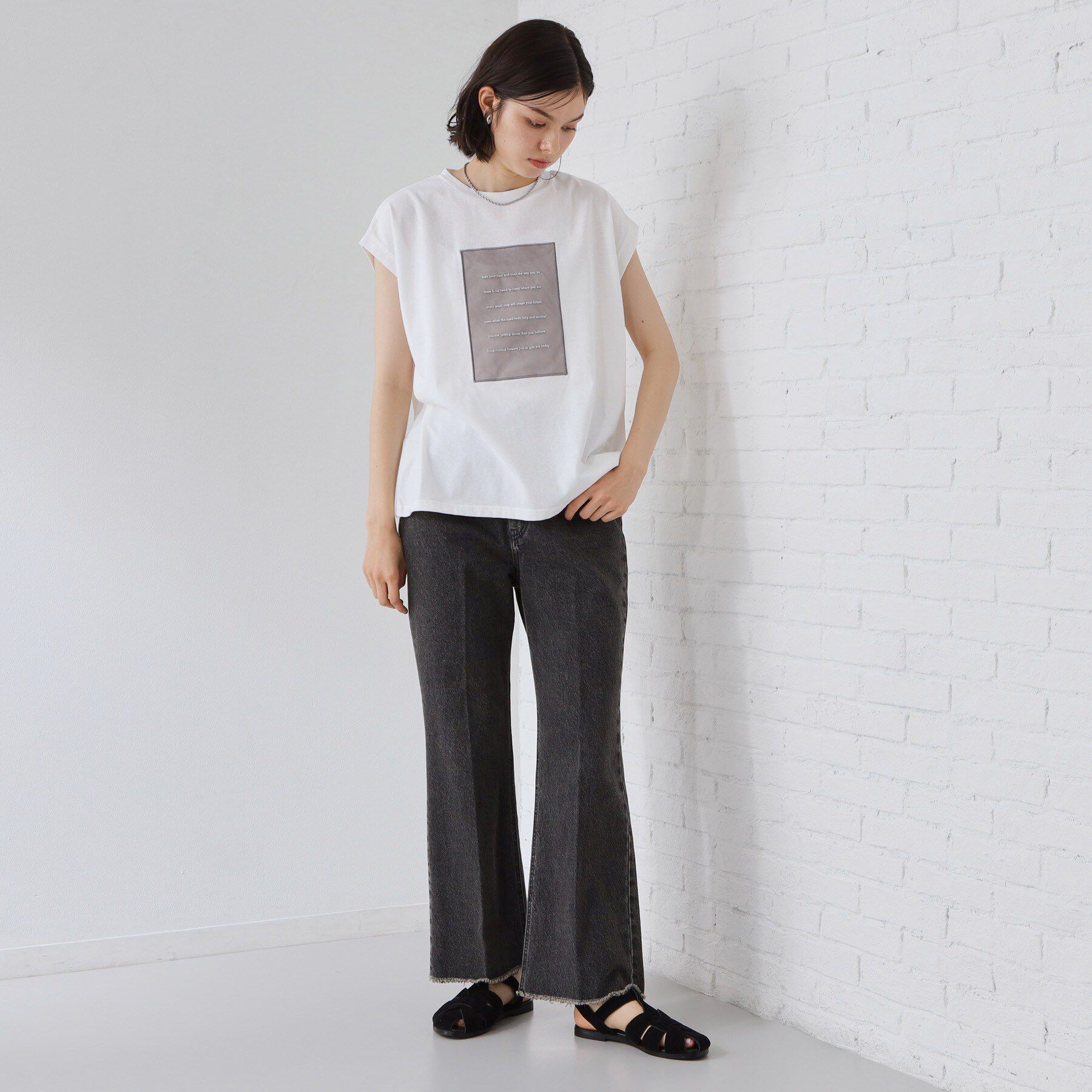 THE SHOP TK「オーガンジー刺繍Tシャツ」|Tシャツ・カットソー|