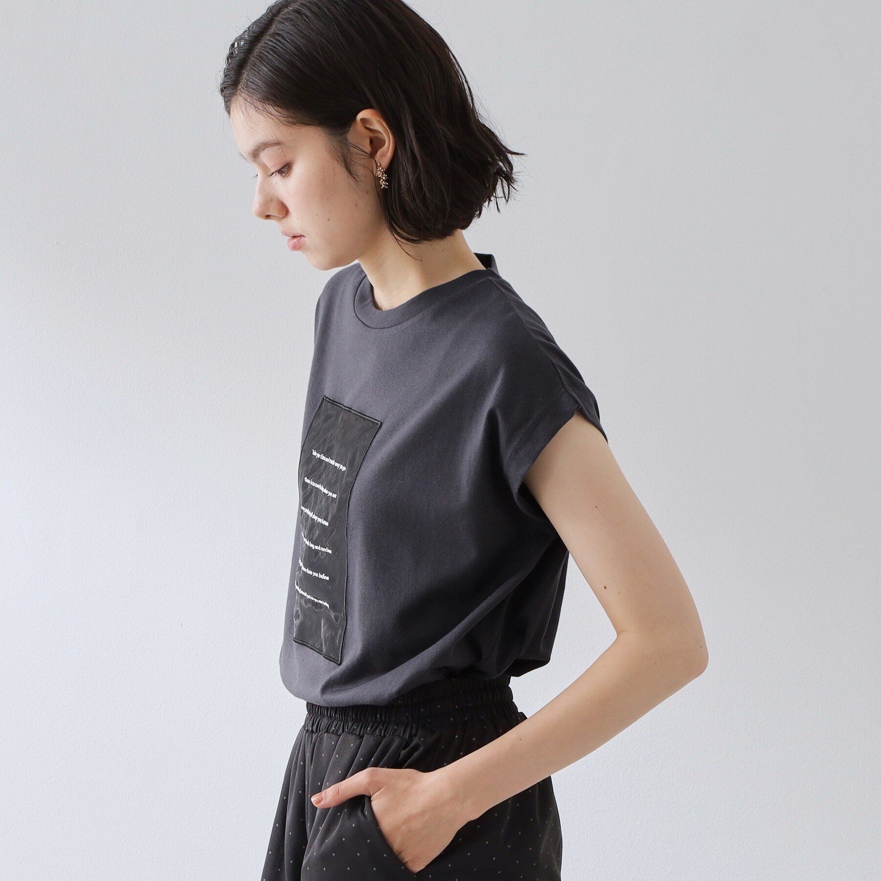 THE SHOP TK「オーガンジー刺繍Tシャツ」|Tシャツ・カットソー|