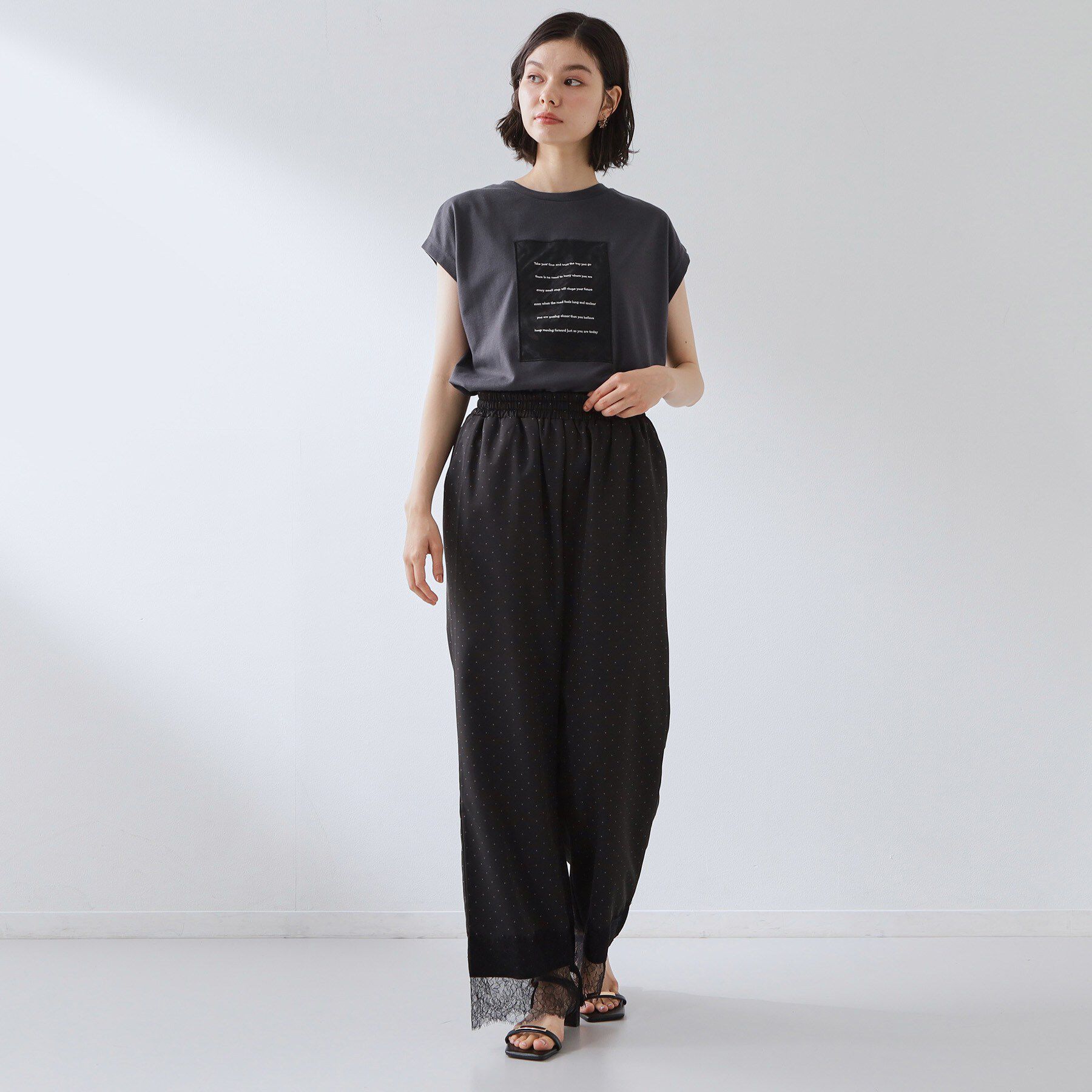 THE SHOP TK「オーガンジー刺繍Tシャツ」|Tシャツ・カットソー|