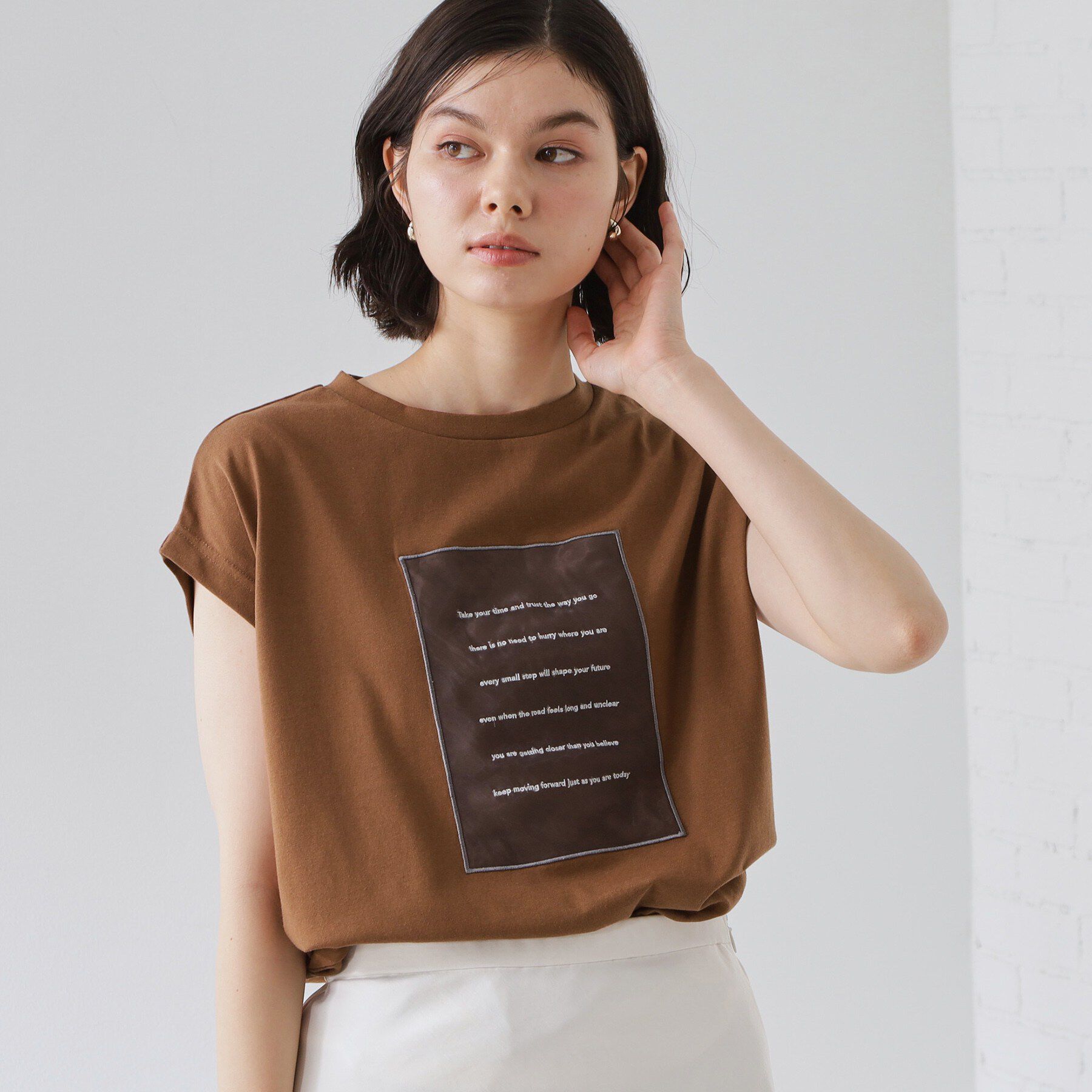 THE SHOP TK「オーガンジー刺繍Tシャツ」|Tシャツ・カットソー|
