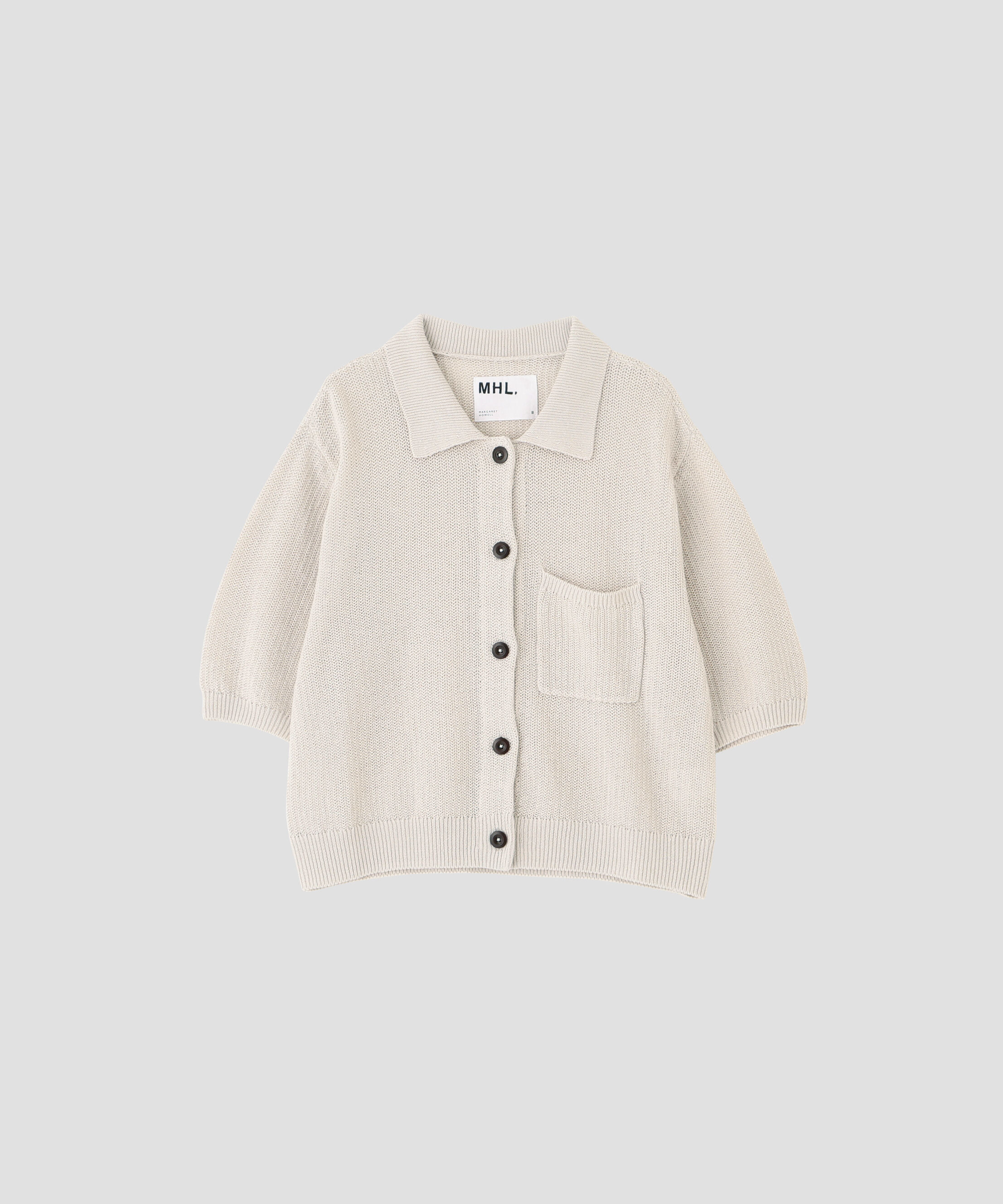 MHL.「IRREGULAR RIB COTTON LINEN KNITWEAR」|カーディガン|