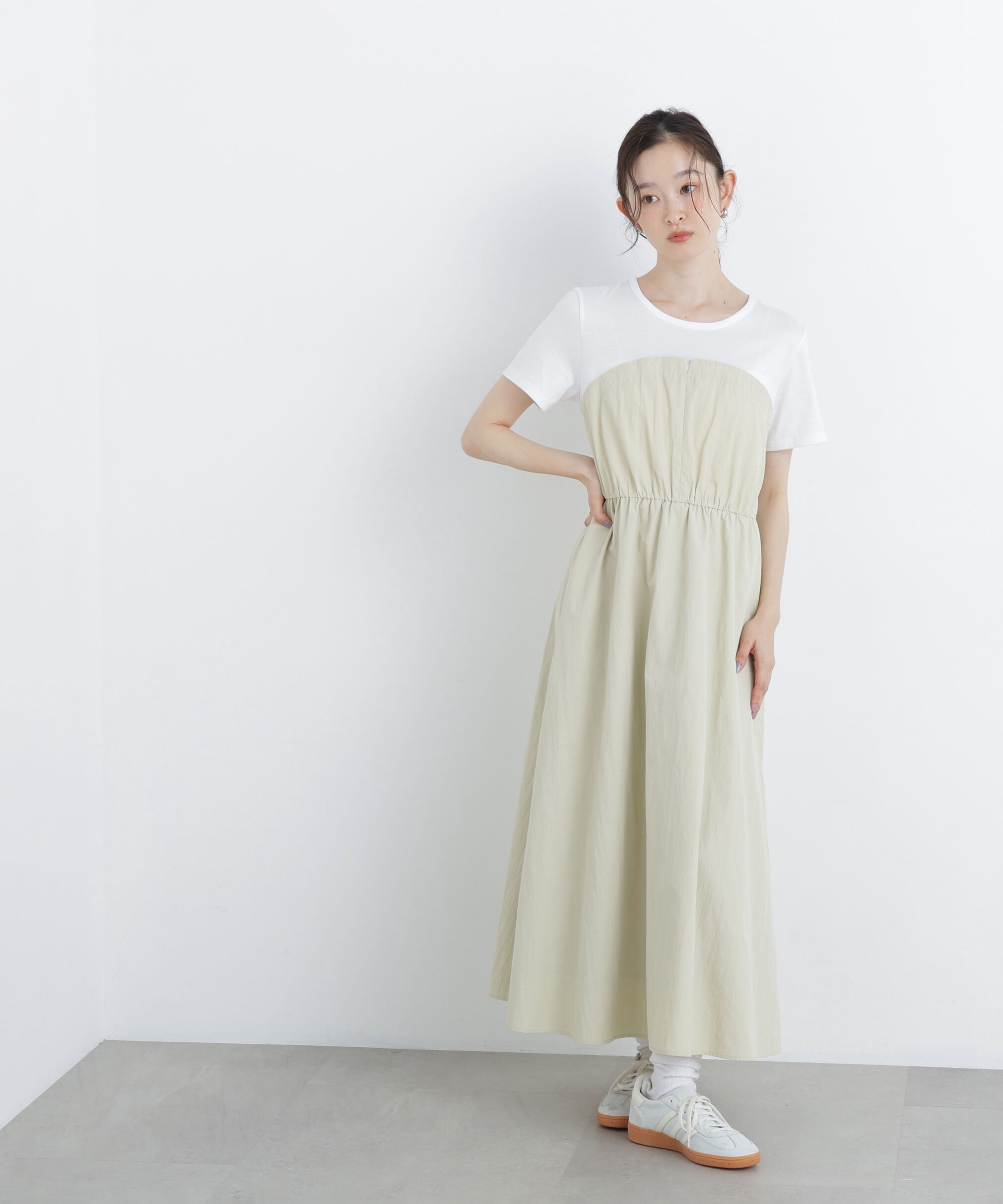 「〈N.〉ビスチェドッキングワンピース」|ワンピース|オフベージュ