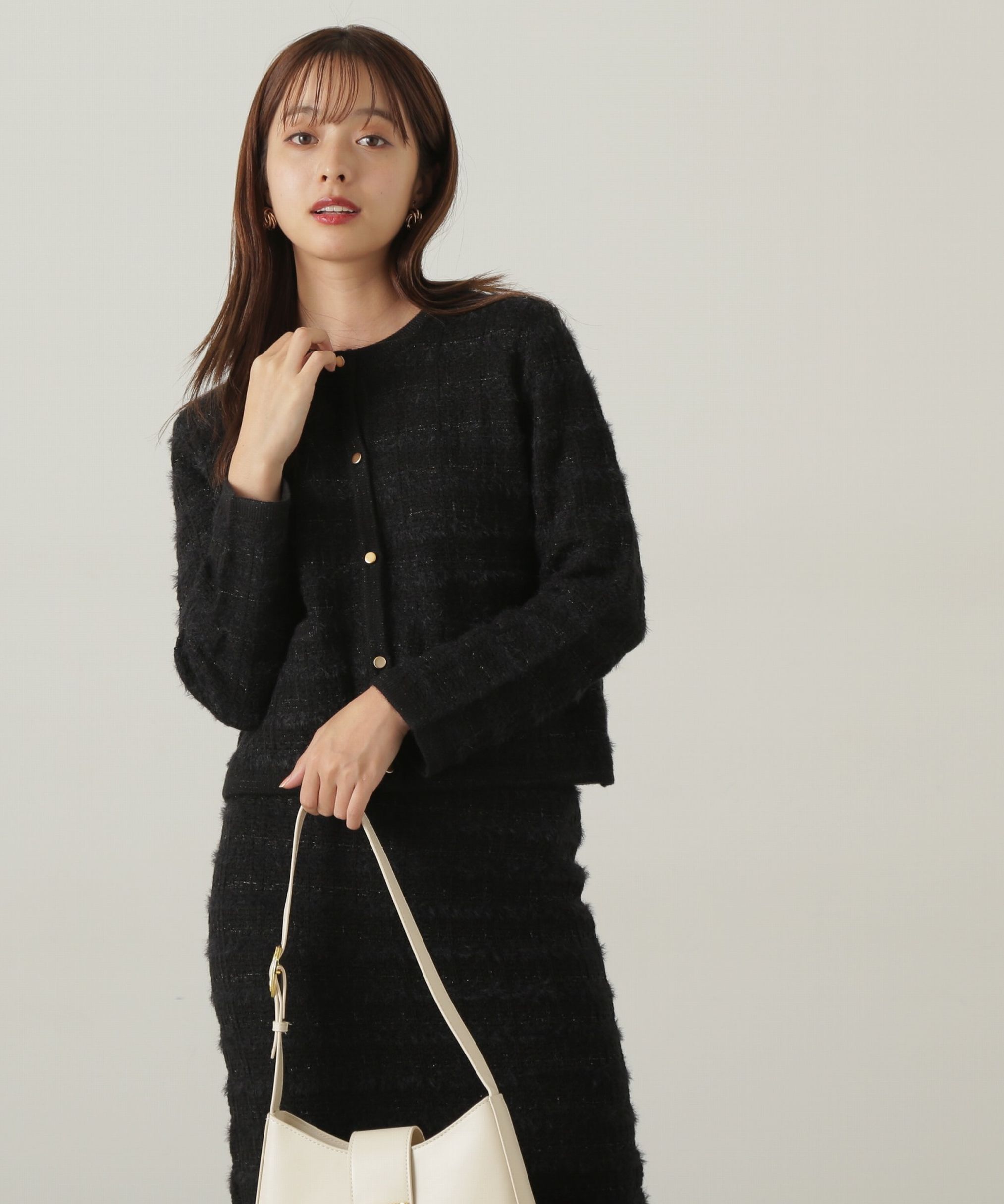 PROPORTION BODY DRESSING「ラメ入りフェザーツイード　24AWニットアップ」|ワンピース|