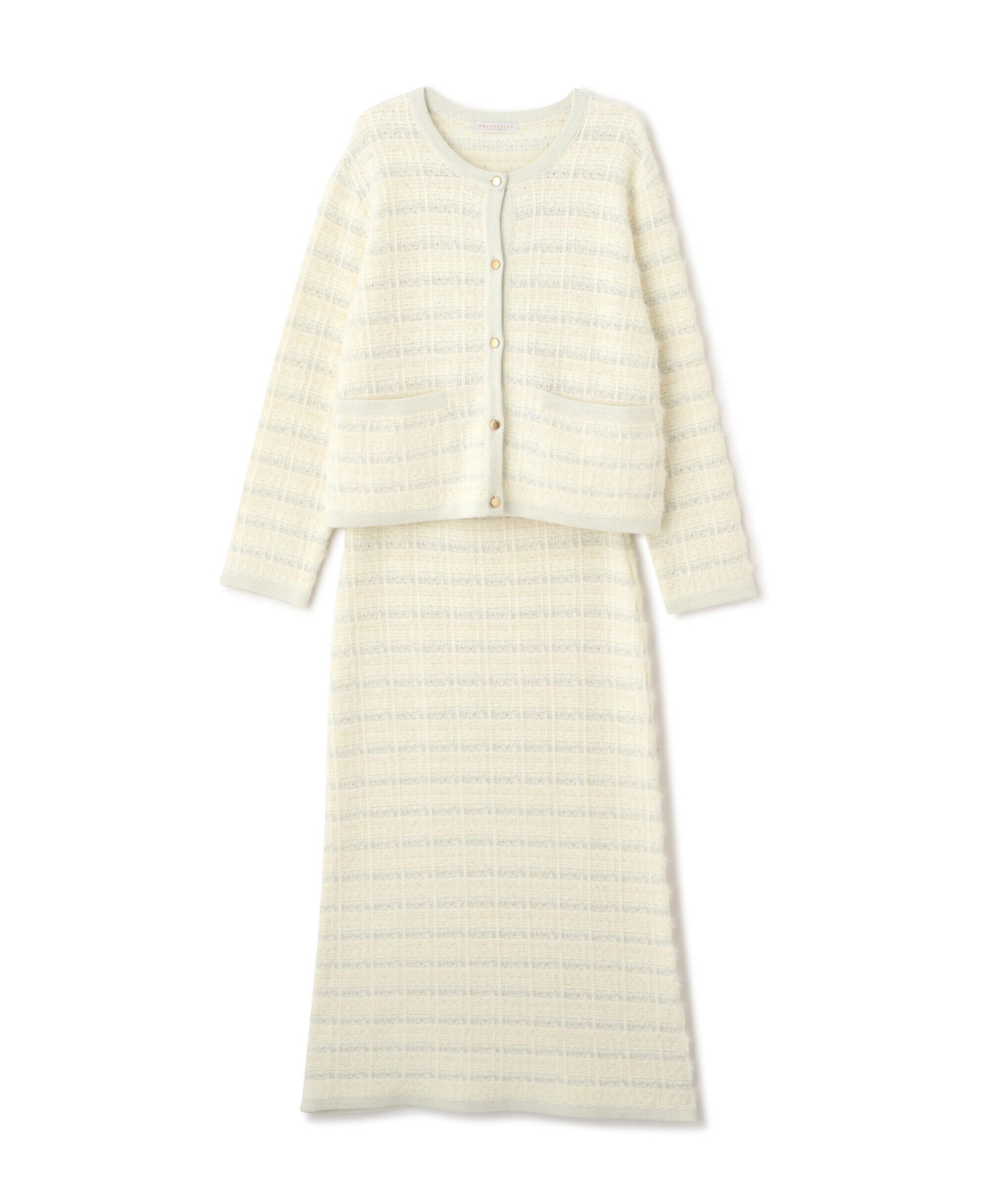 PROPORTION BODY DRESSING「ラメ入りフェザーツイード　24AWニットアップ」|ワンピース|