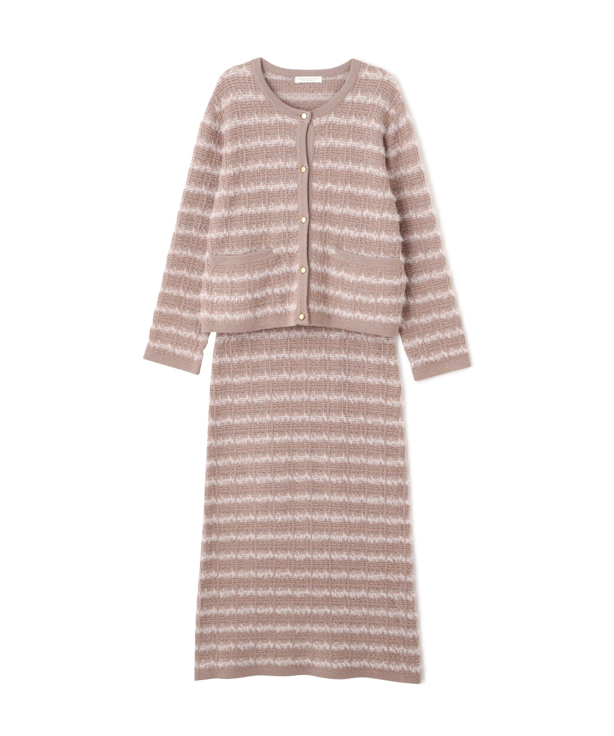 PROPORTION BODY DRESSING「ラメ入りフェザーツイード　24AWニットアップ」|ワンピース|