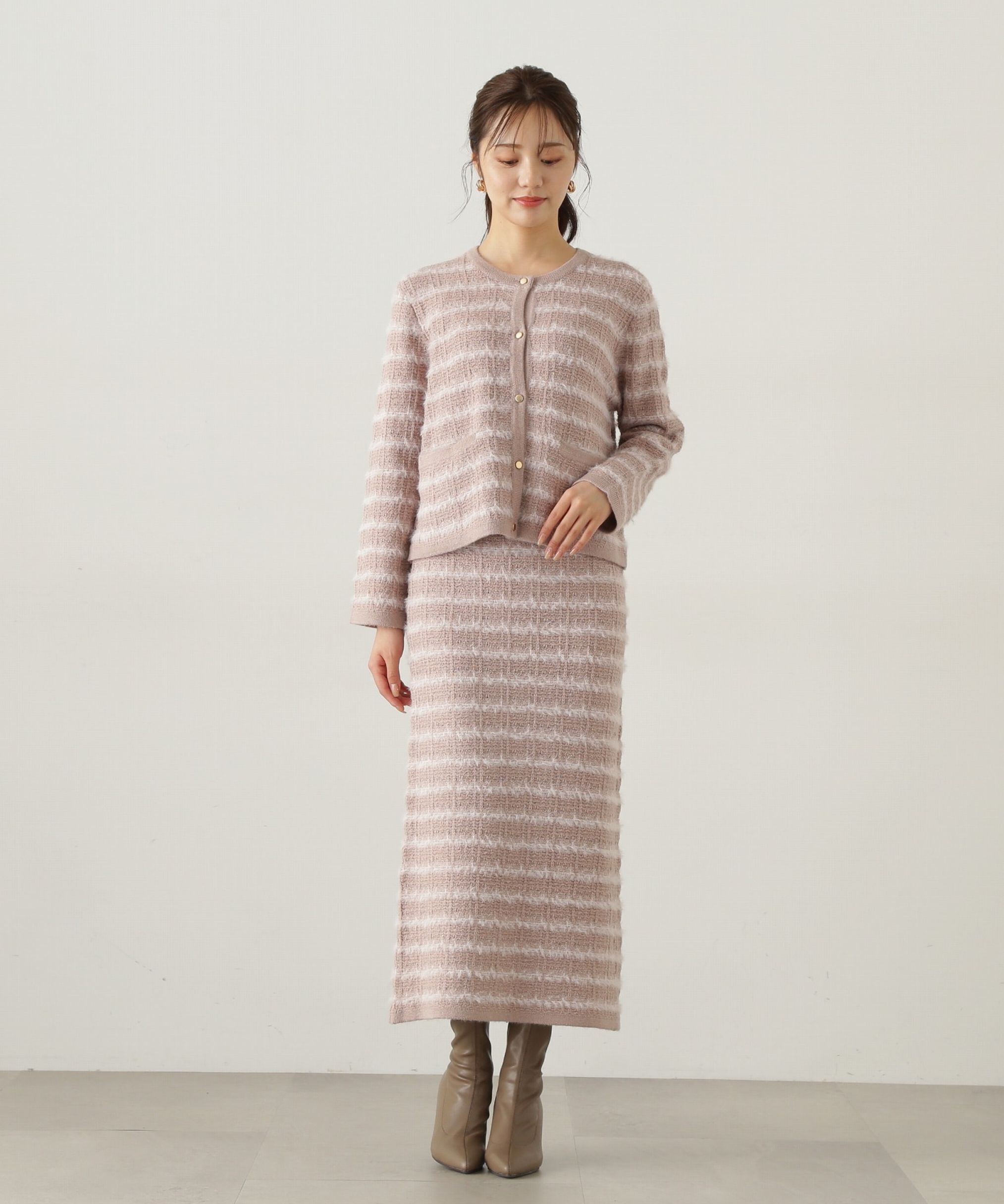 PROPORTION BODY DRESSING「ラメ入りフェザーツイード　24AWニットアップ」|ワンピース|