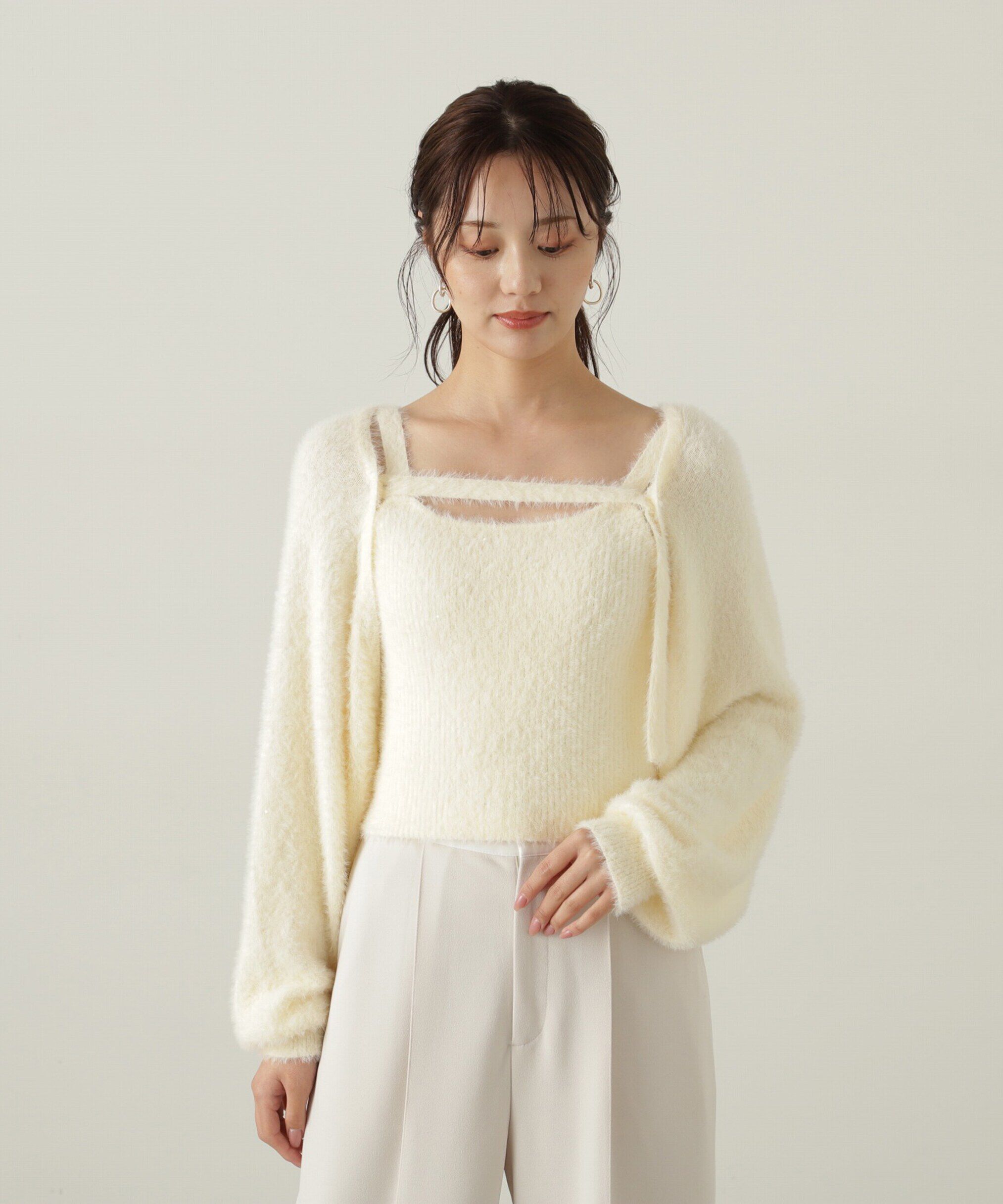 PROPORTION BODY DRESSING「フェザーキャミカーディガン」|ニット・セーター|