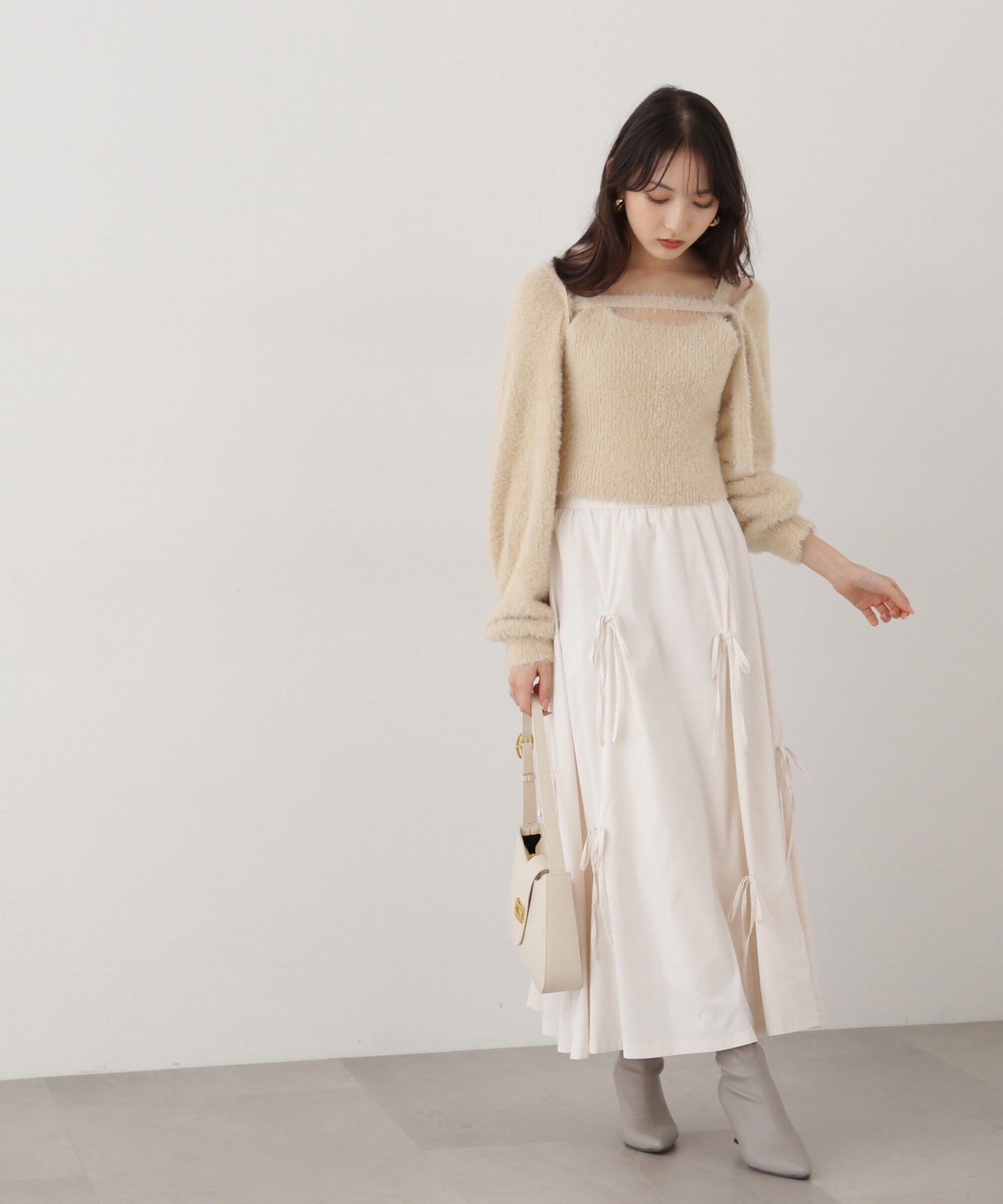 PROPORTION BODY DRESSING「フェザーキャミカーディガン」|ニット・セーター|