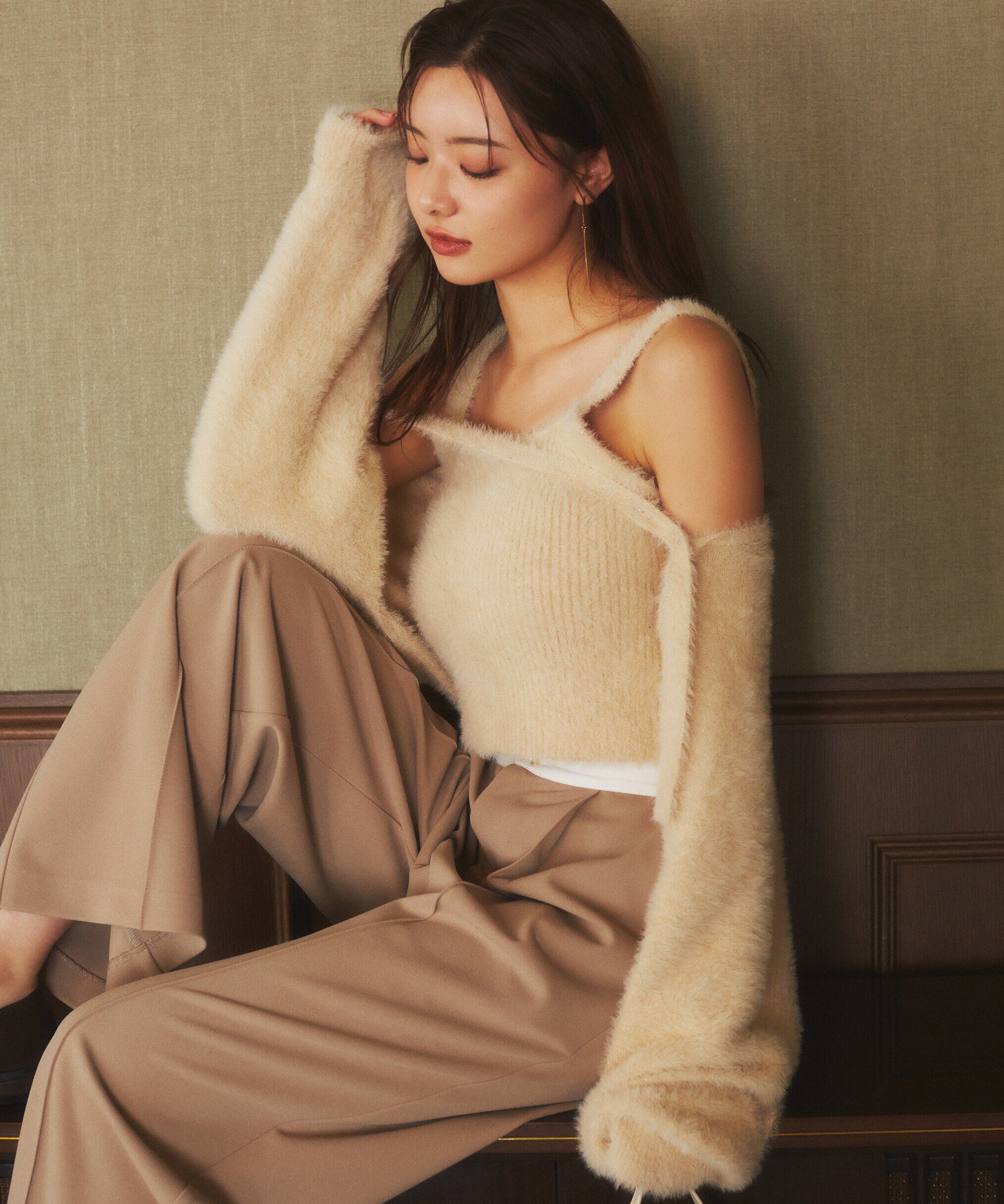 PROPORTION BODY DRESSING「フェザーキャミカーディガン」|ニット・セーター|