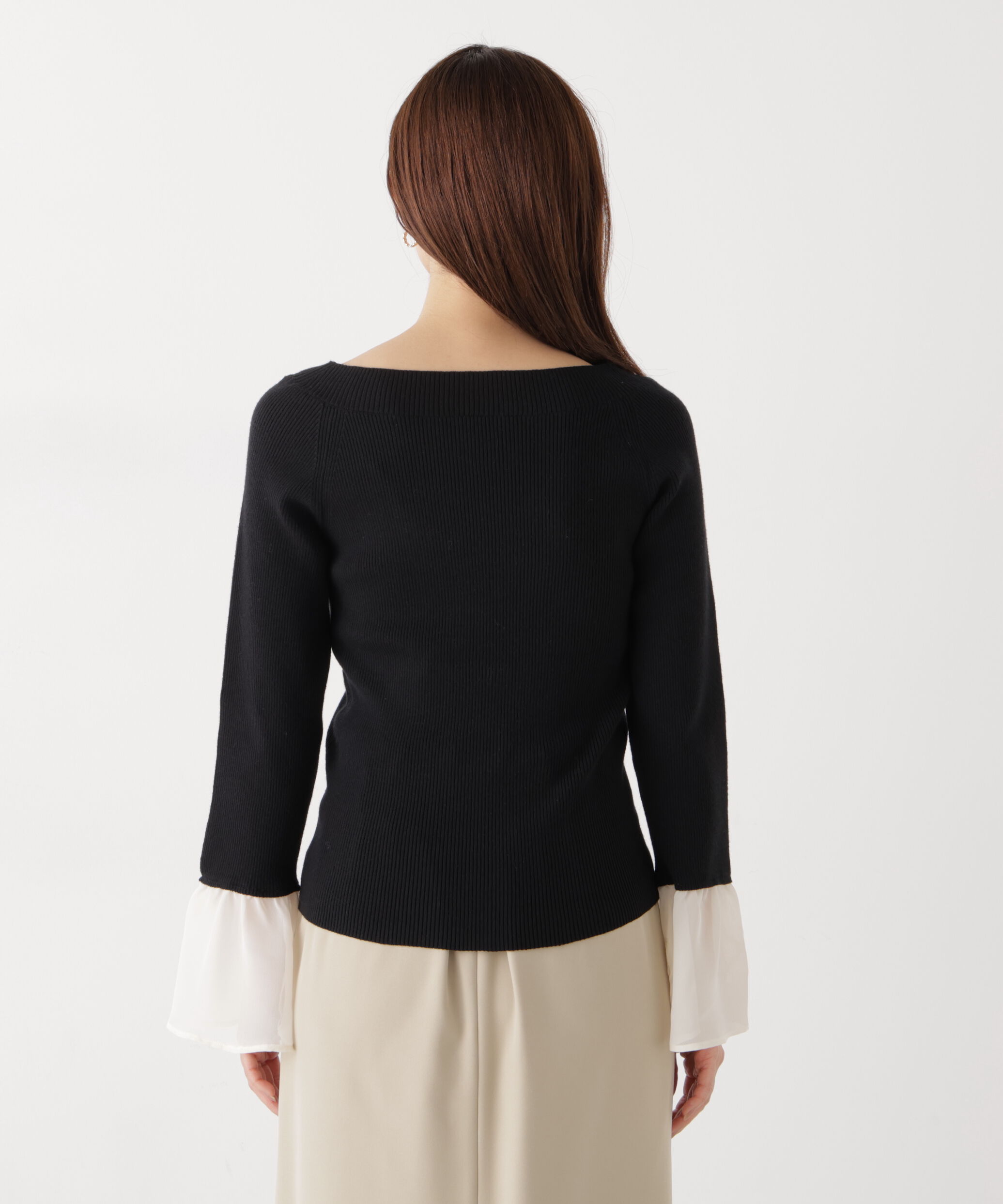 PROPORTION BODY DRESSING「シアー切り替えスリーブニット　26SS」|ニット・セーター|