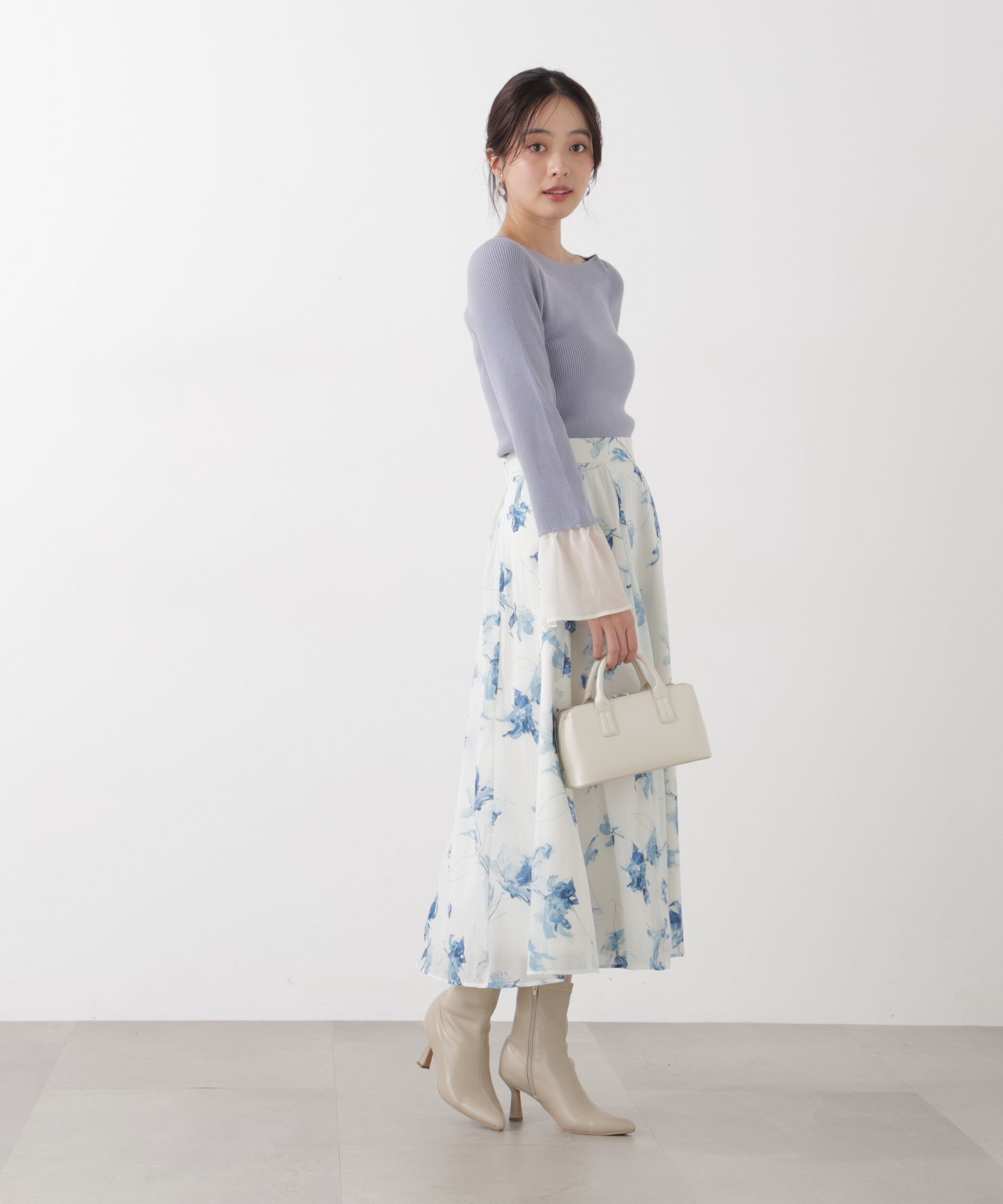 PROPORTION BODY DRESSING「シアー切り替えスリーブニット　26SS」|ニット・セーター|