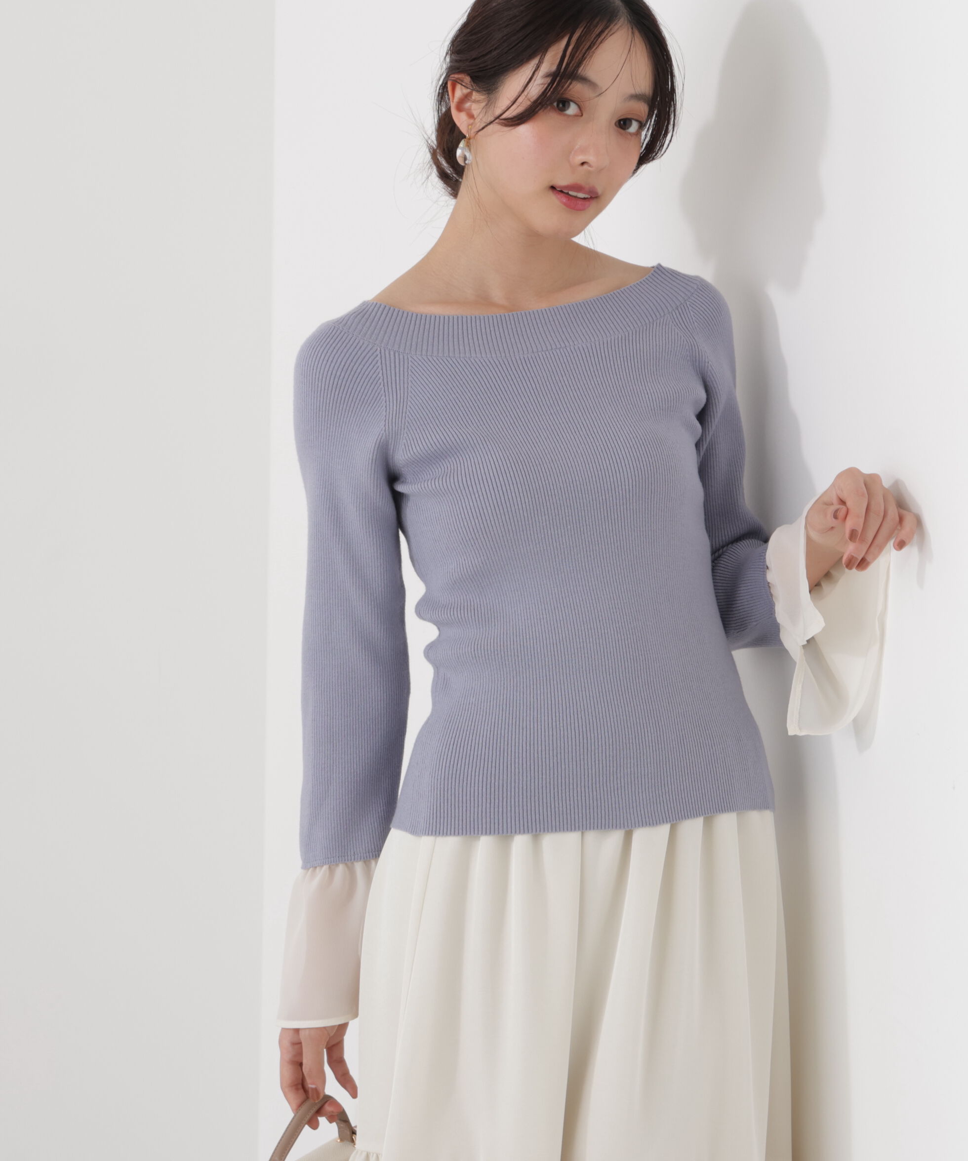 PROPORTION BODY DRESSING「シアー切り替えスリーブニット　26SS」|ニット・セーター|