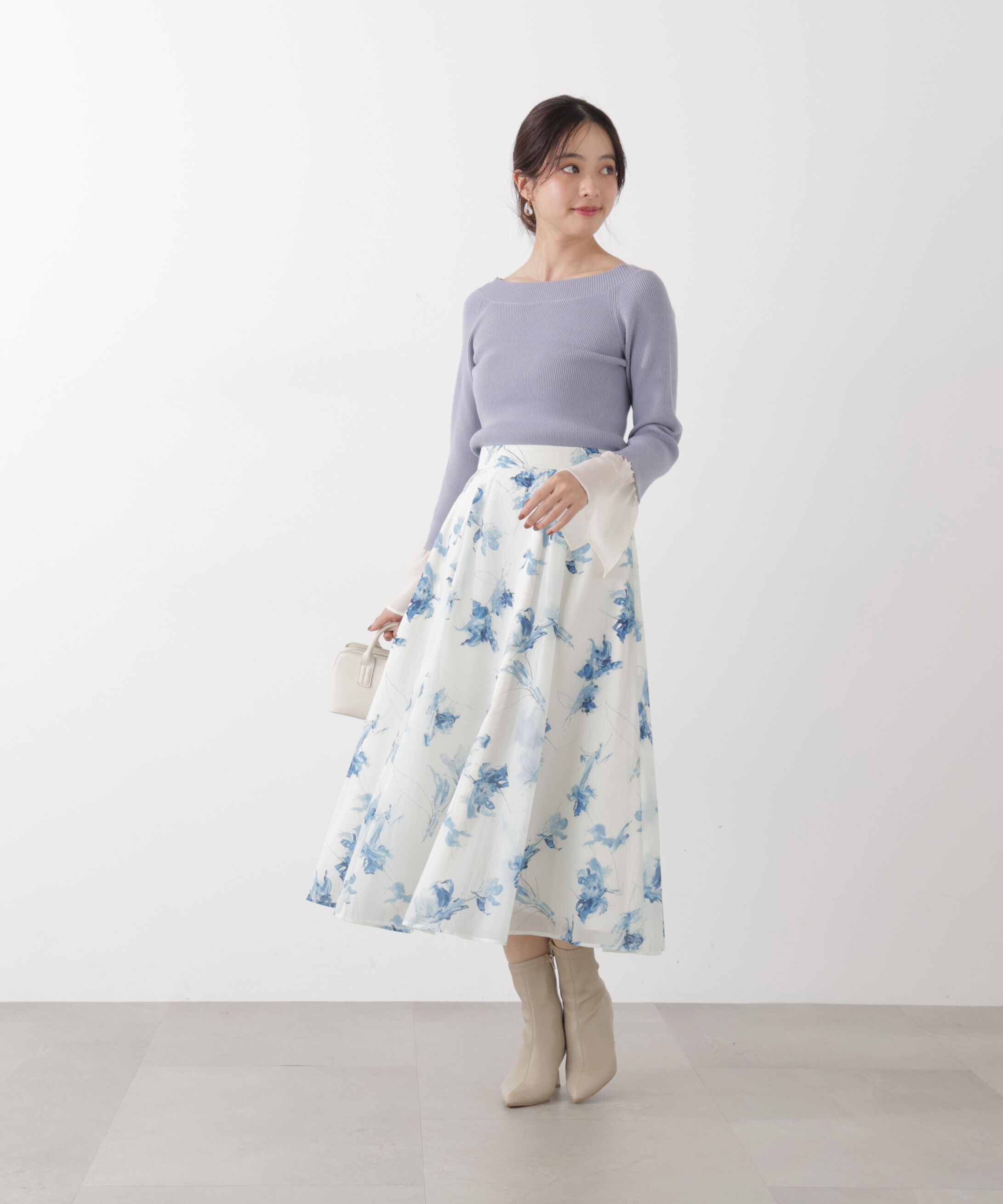 PROPORTION BODY DRESSING「シアー切り替えスリーブニット　26SS」|ニット・セーター|