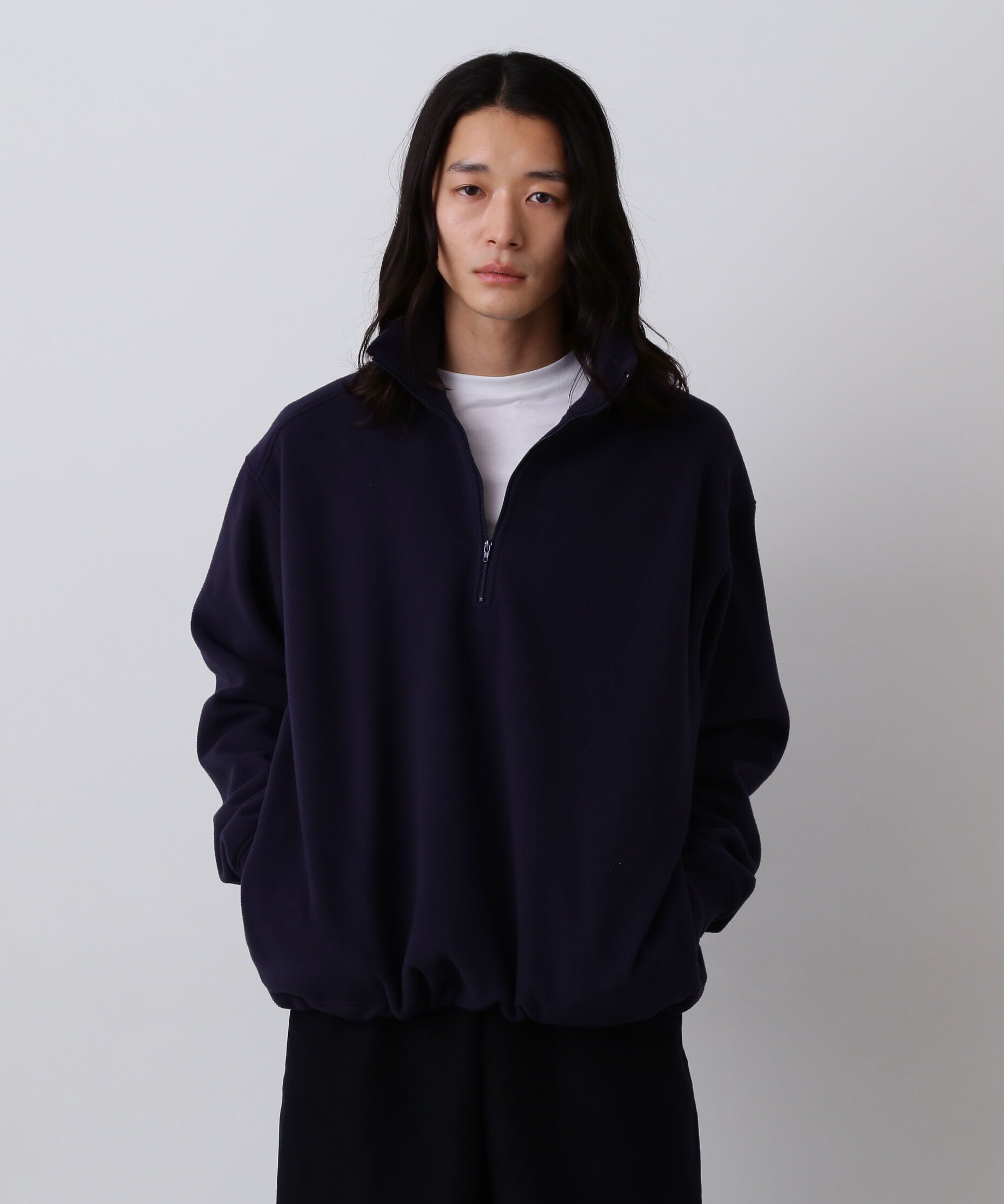 YLEVE 「Ｙ / RECYCLE POLYESTER FLEECE HALF ZIP PULL OVER」|Tシャツ・カットソー|ネイビー