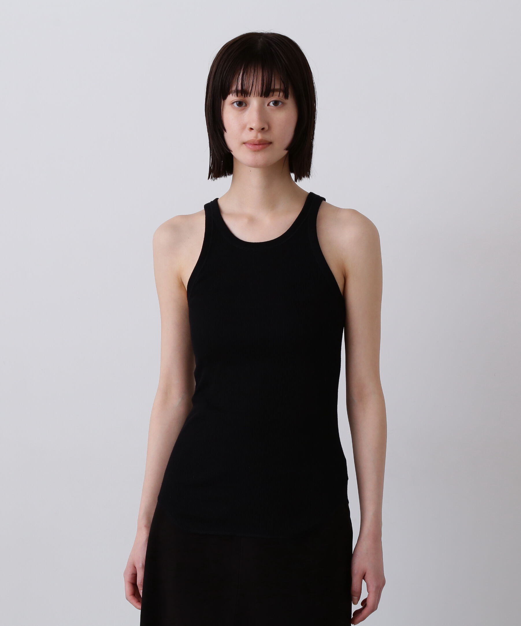 YLEVE 「YLEVE / ORGANIC COTTON LOOP-WHEELED RIB TANK TOP」|Tシャツ・カットソー|ブラック