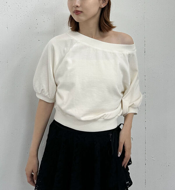 archives「ピグメントオフショルスウェット」|Tシャツ・カットソー|IVORY