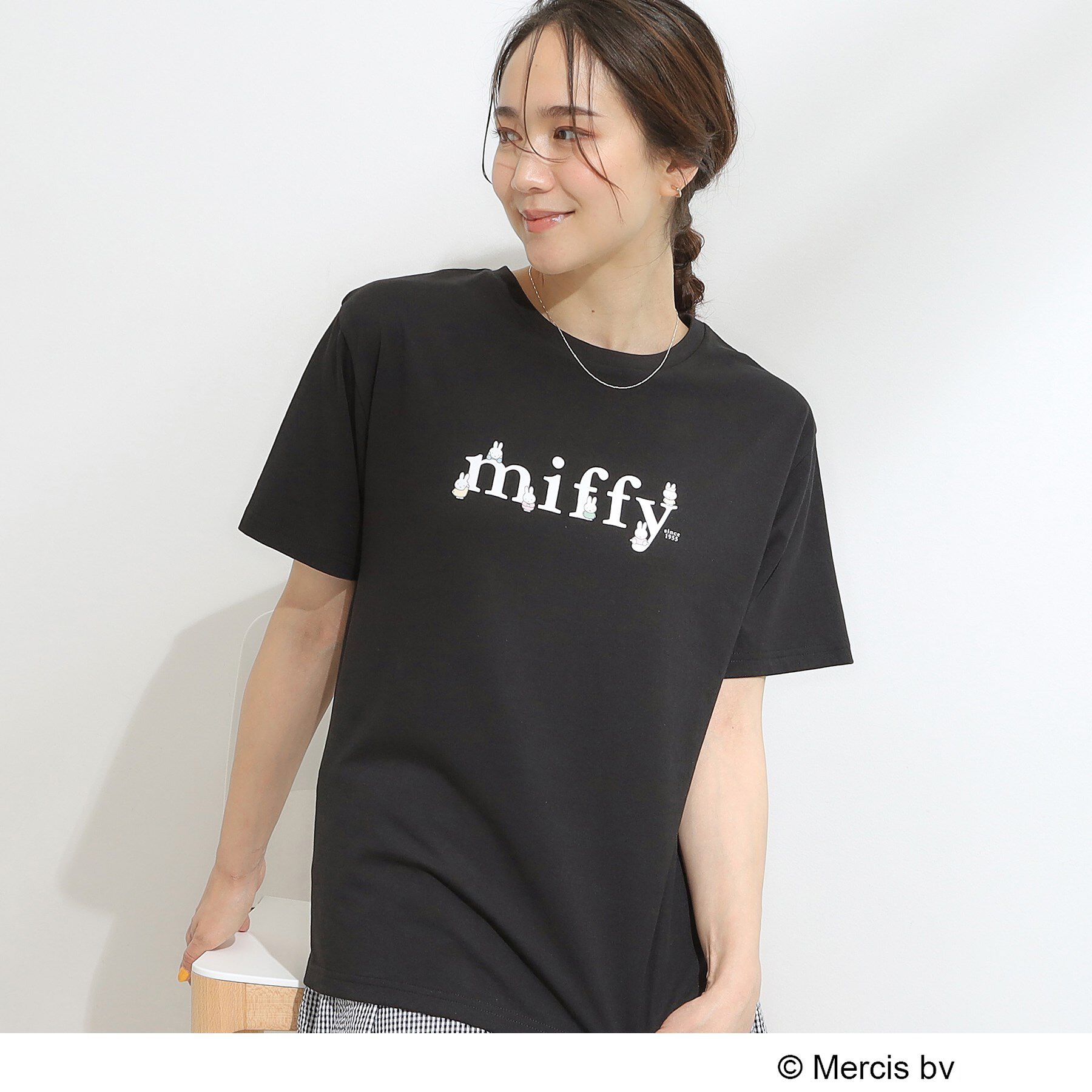 SHOO･LA･RUE「【miffy】グラフィックTシャツ」|Tシャツ・カットソー|ブラック(119)