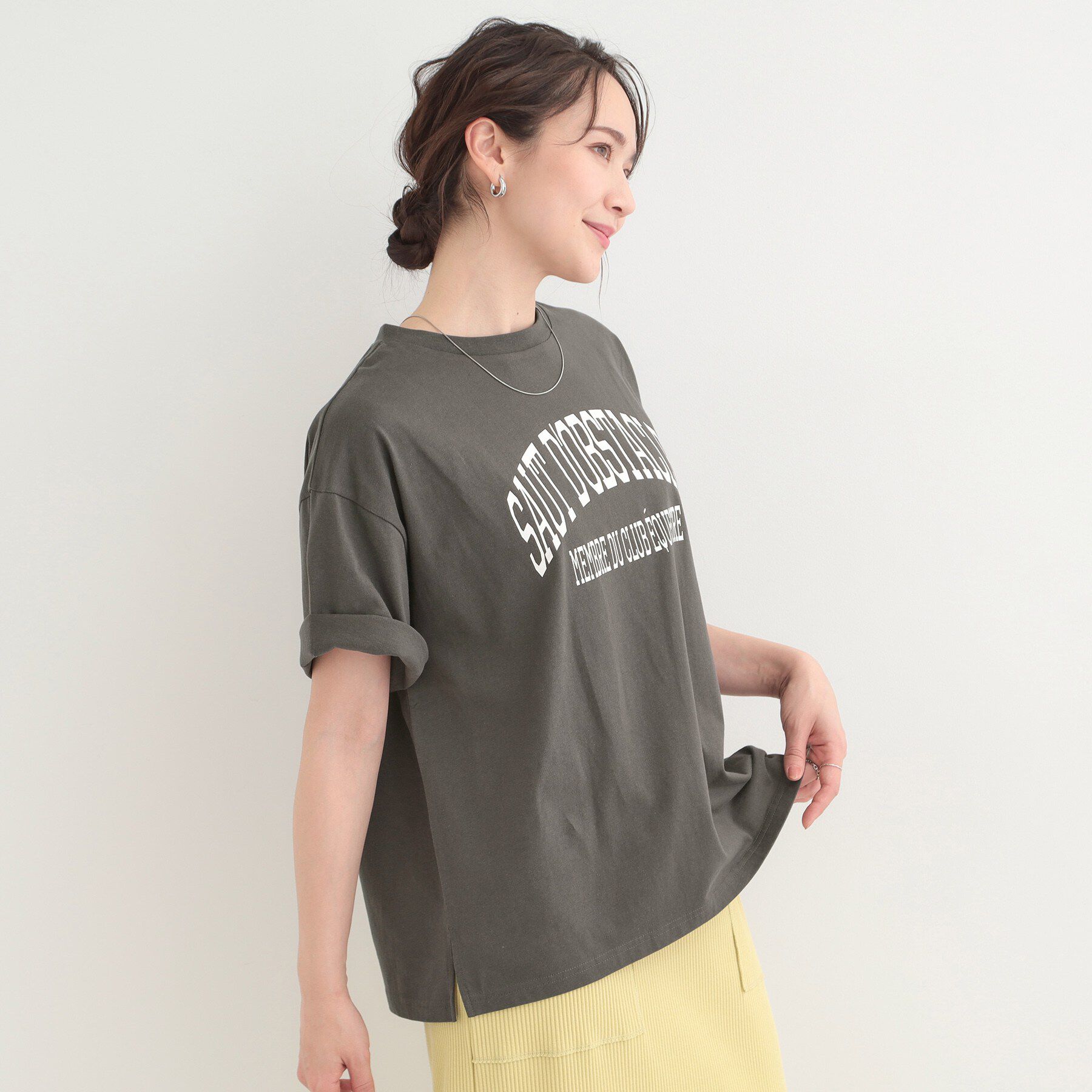 SHOO･LA･RUE「【綿100%/S-LL/プチプラ】ゆるシルエット シンプルTシャツ」|Tシャツ・カットソー|