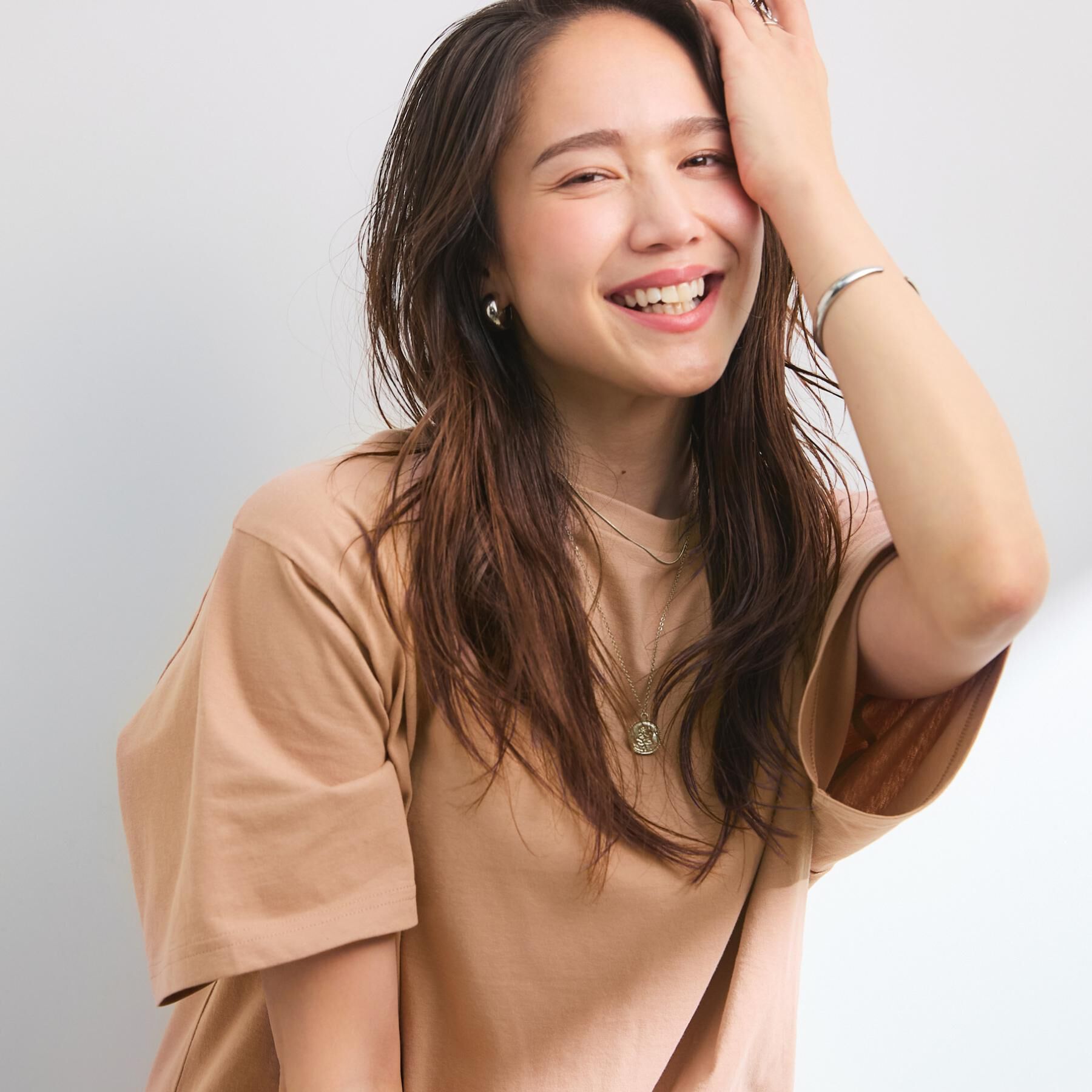 SHOO･LA･RUE「【綿100%/S-LL/プチプラ】ゆるシルエット シンプルTシャツ」|Tシャツ・カットソー|