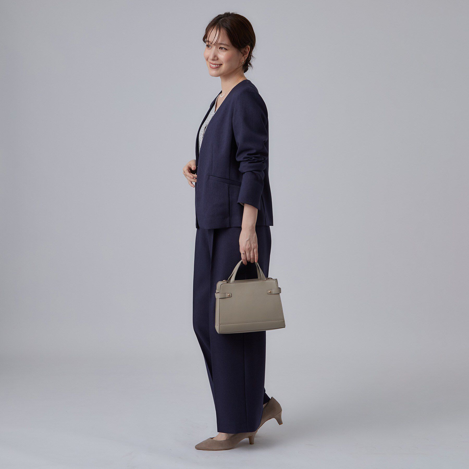 SHOO･LA･RUE「【セットアップ可/通勤/洗濯機可/SS-LL】女性らしく決まる カラーレスジャケット」|ノーカラージャケット|