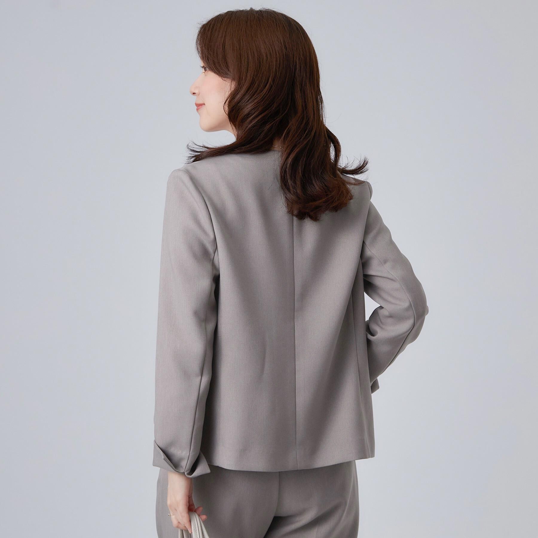 SHOO･LA･RUE「【セットアップ可/通勤/洗濯機可/SS-LL】女性らしく決まる カラーレスジャケット」|ノーカラージャケット|