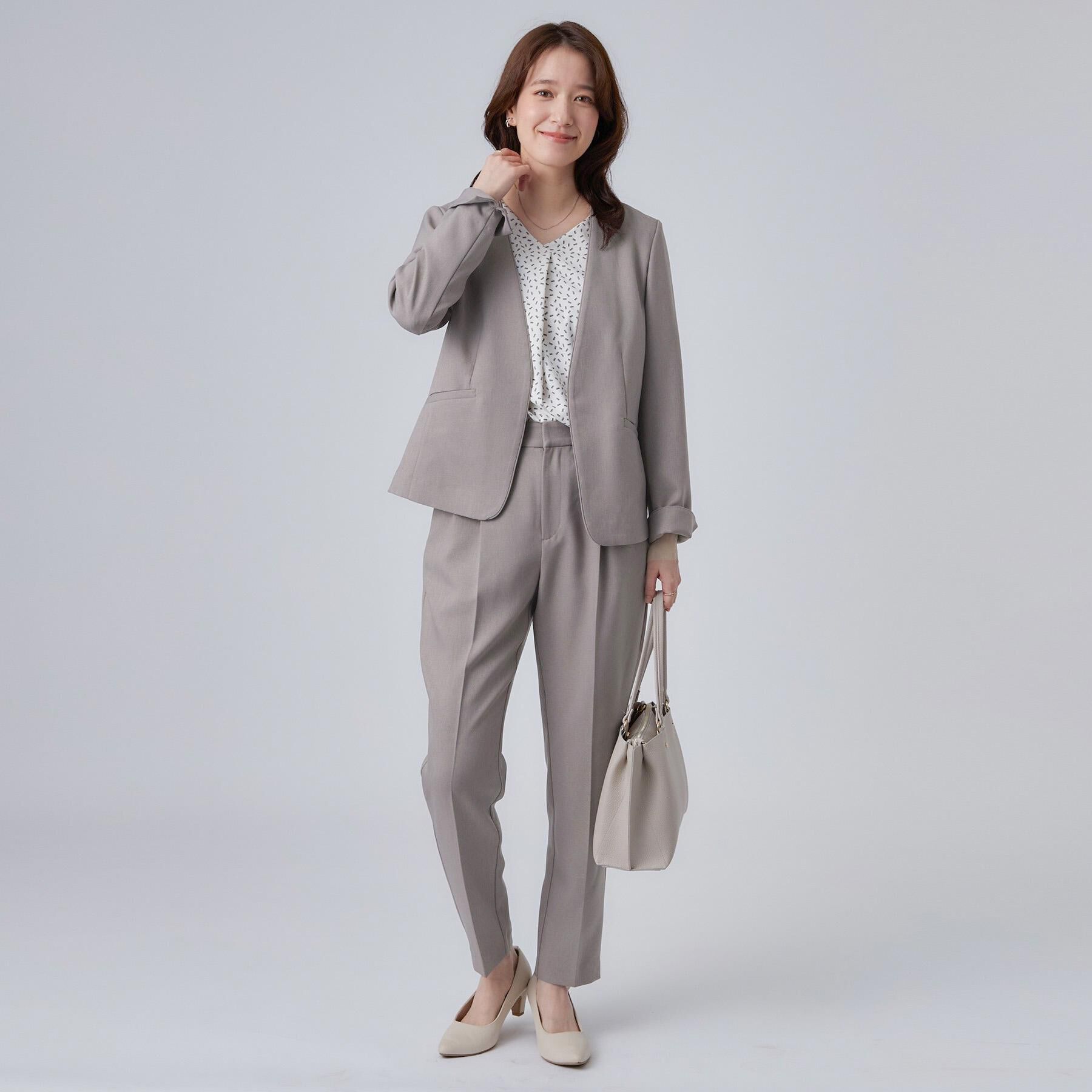 SHOO･LA･RUE「【セットアップ可/通勤/洗濯機可/SS-LL】女性らしく決まる カラーレスジャケット」|ノーカラージャケット|