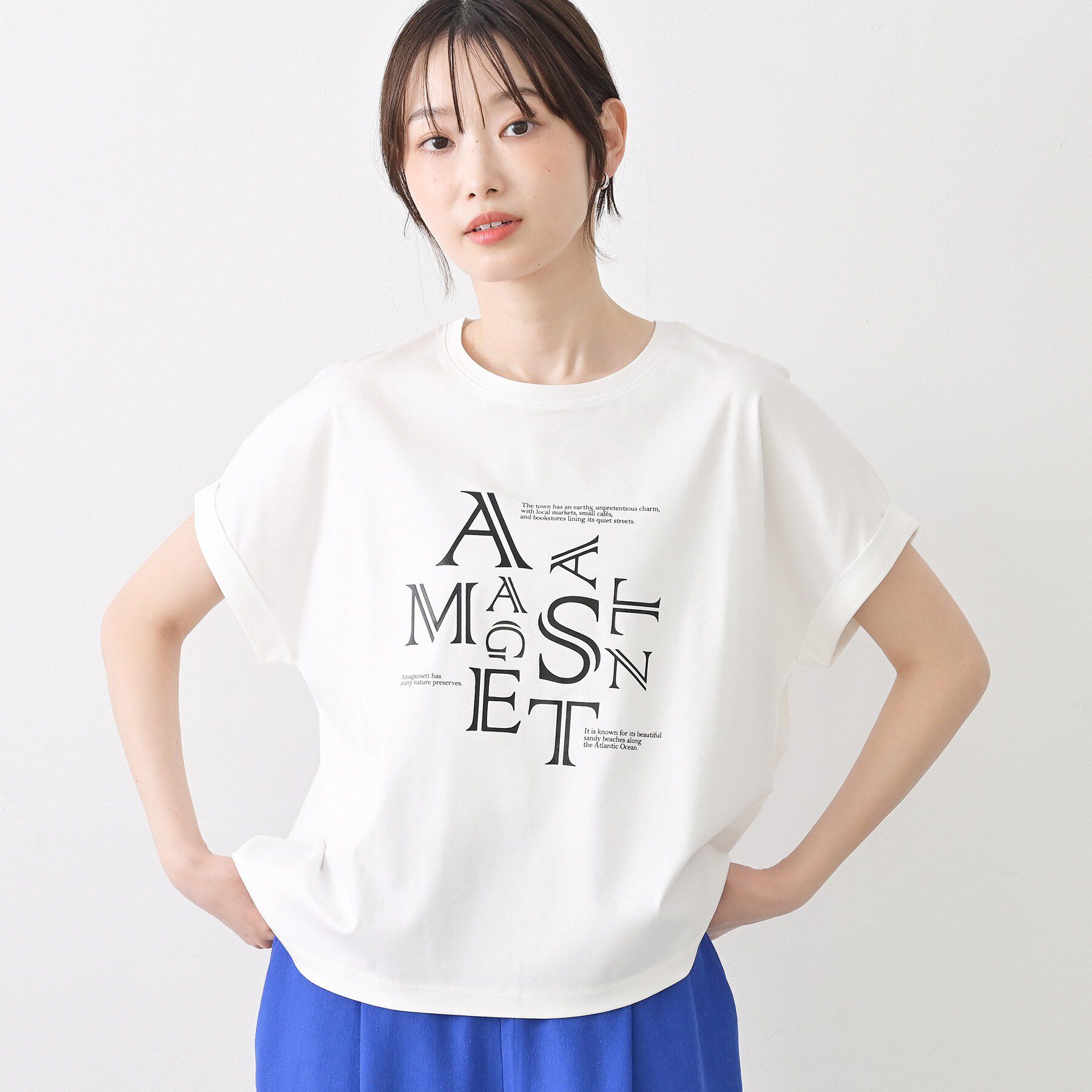 Dessin「【洗える】美光沢カットソーロゴTシャツ」|Tシャツ・カットソー|