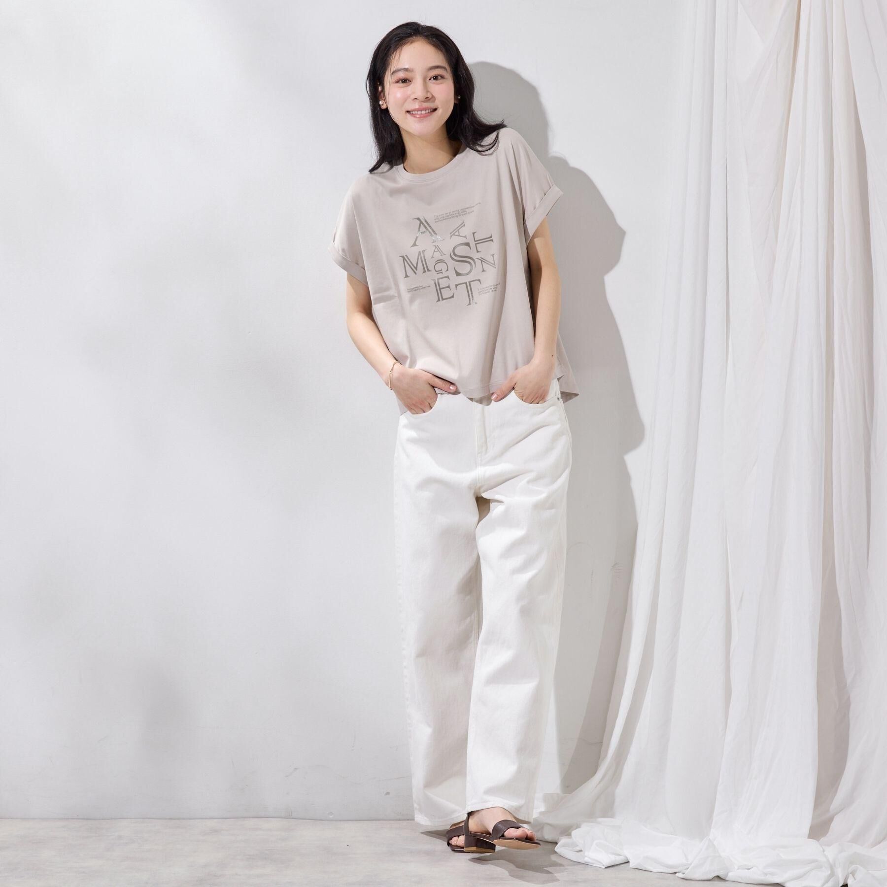 Dessin「【洗える】美光沢カットソーロゴTシャツ」|Tシャツ・カットソー|