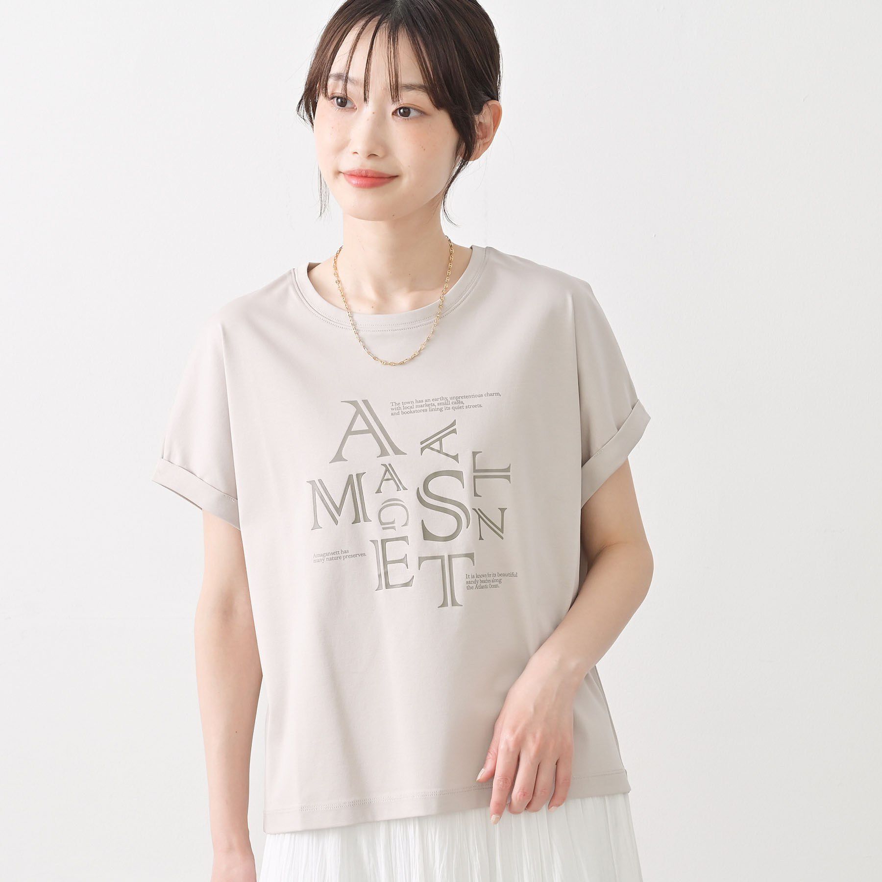 Dessin「【洗える】美光沢カットソーロゴTシャツ」|Tシャツ・カットソー|